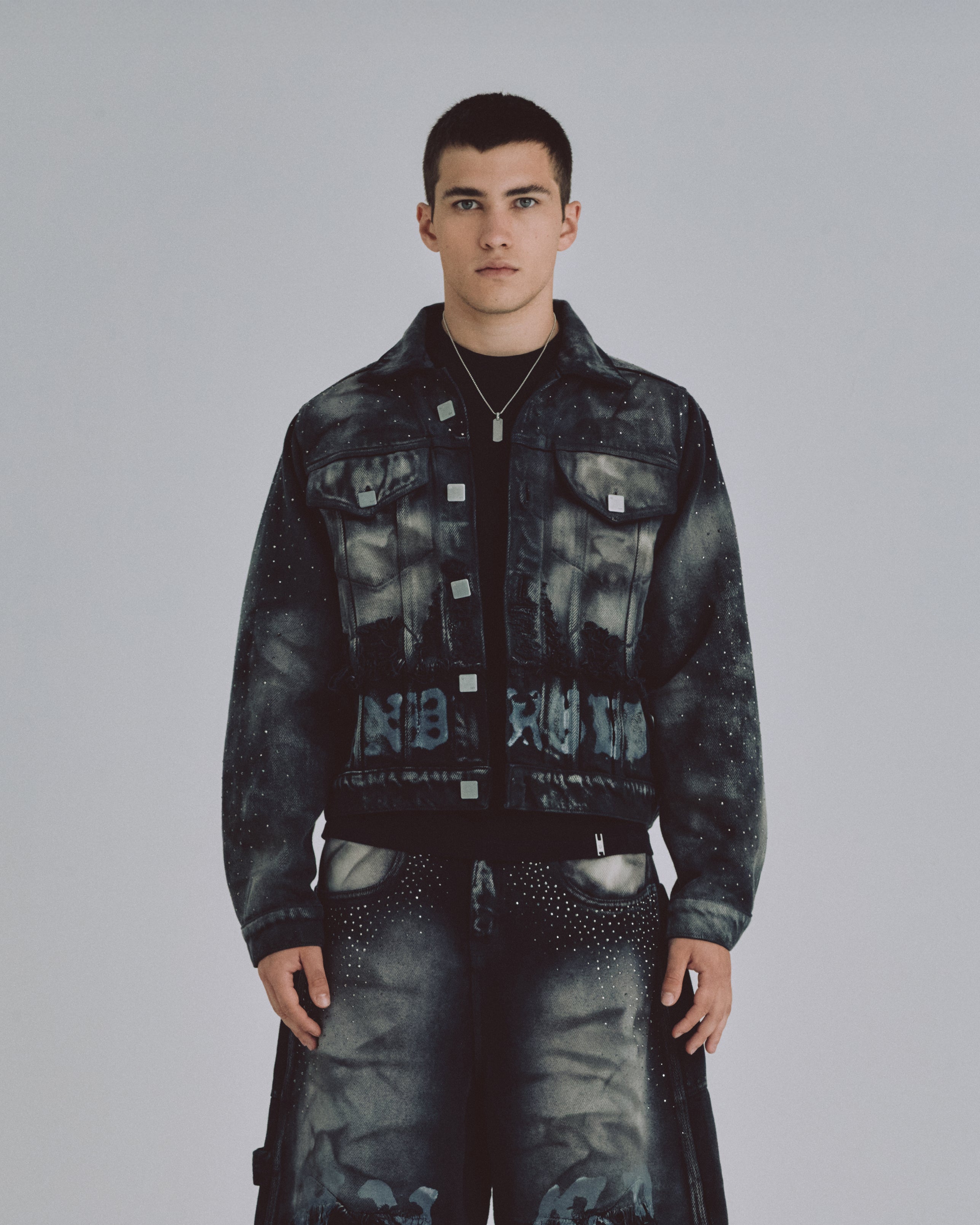 94' UNDRGLD Double Destroyed Jacket Vintage Gray