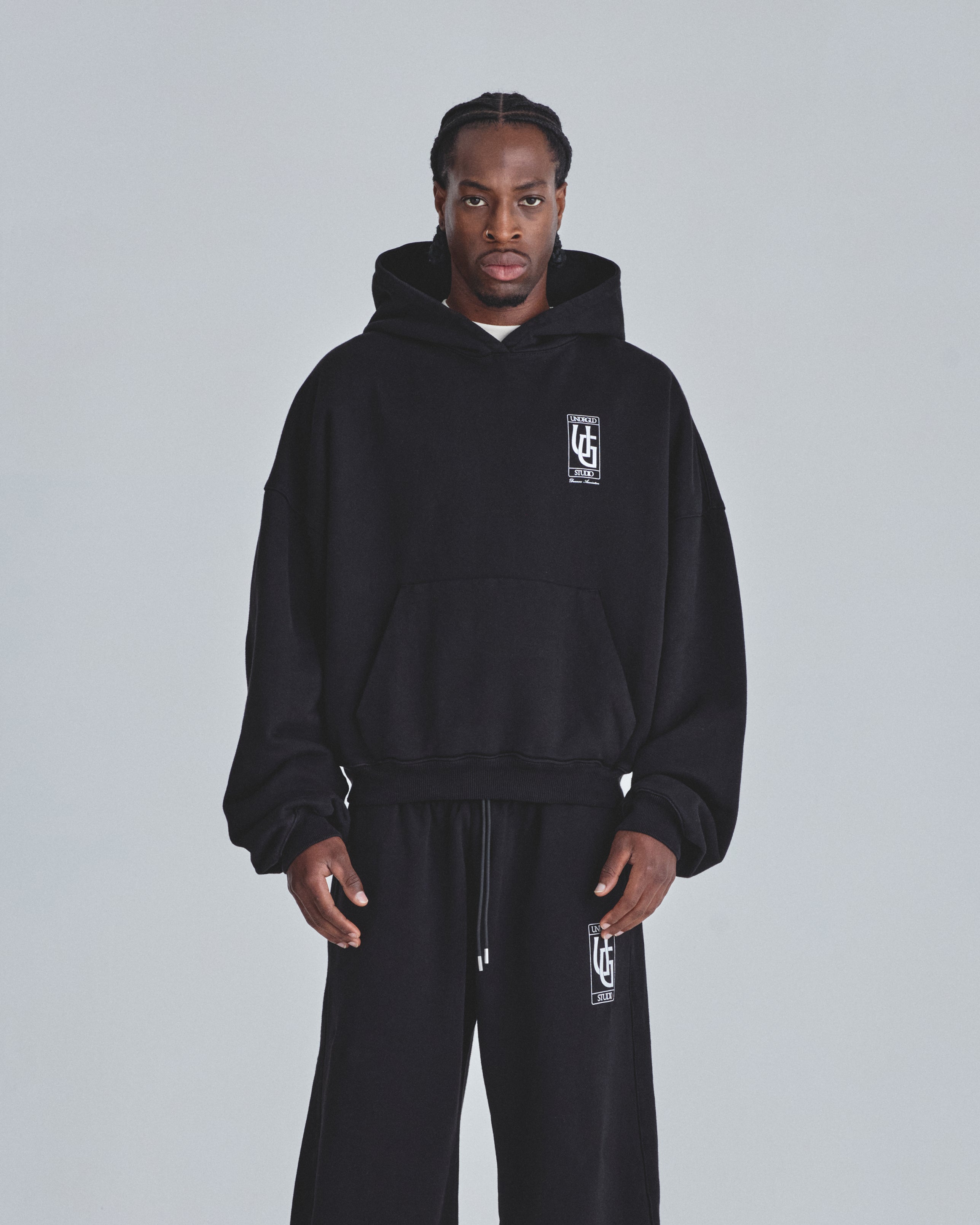 Line UG Frame Boxy Fit Hoodie Black