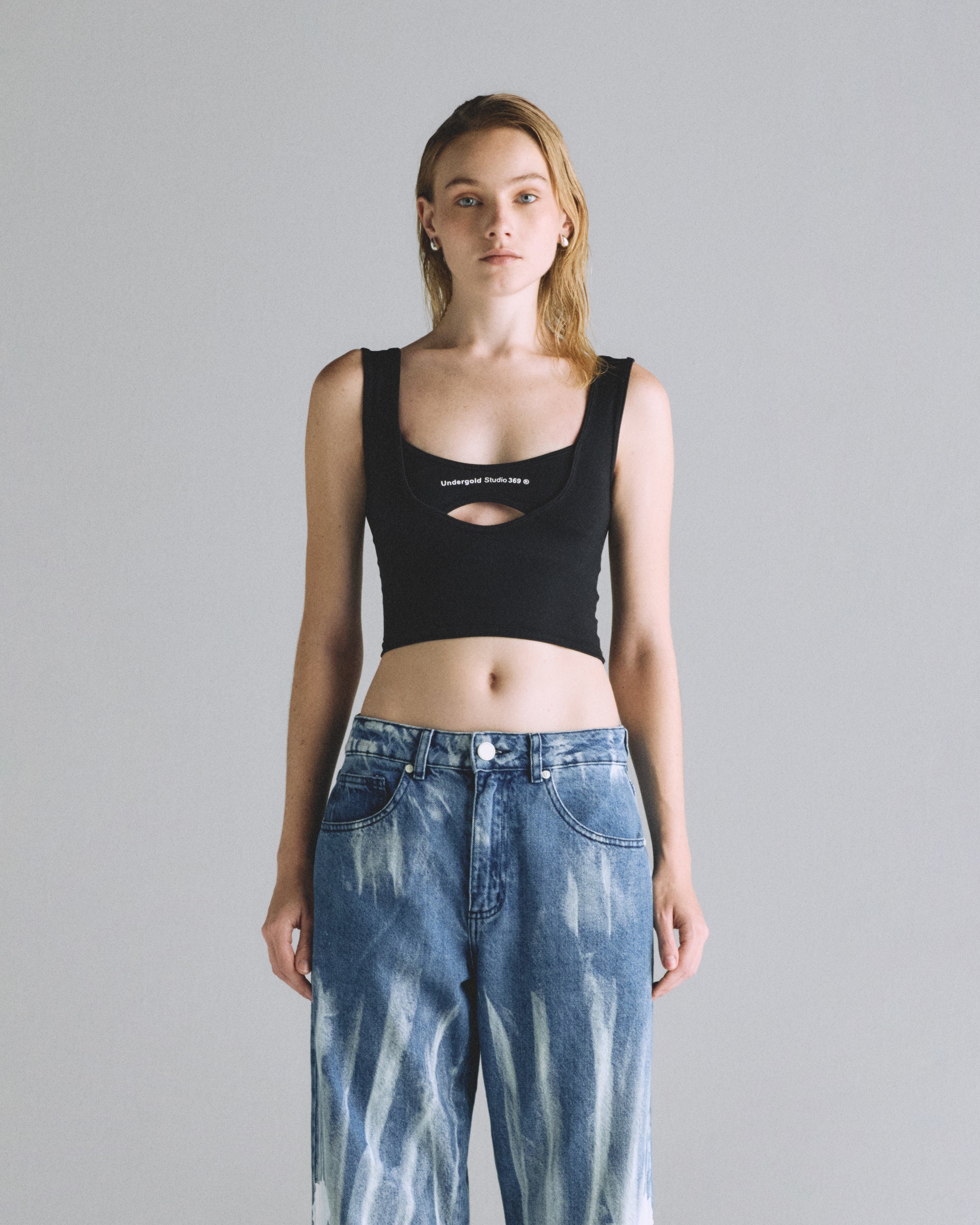 Basics Undergold Studio Cut Out Tank Top Black