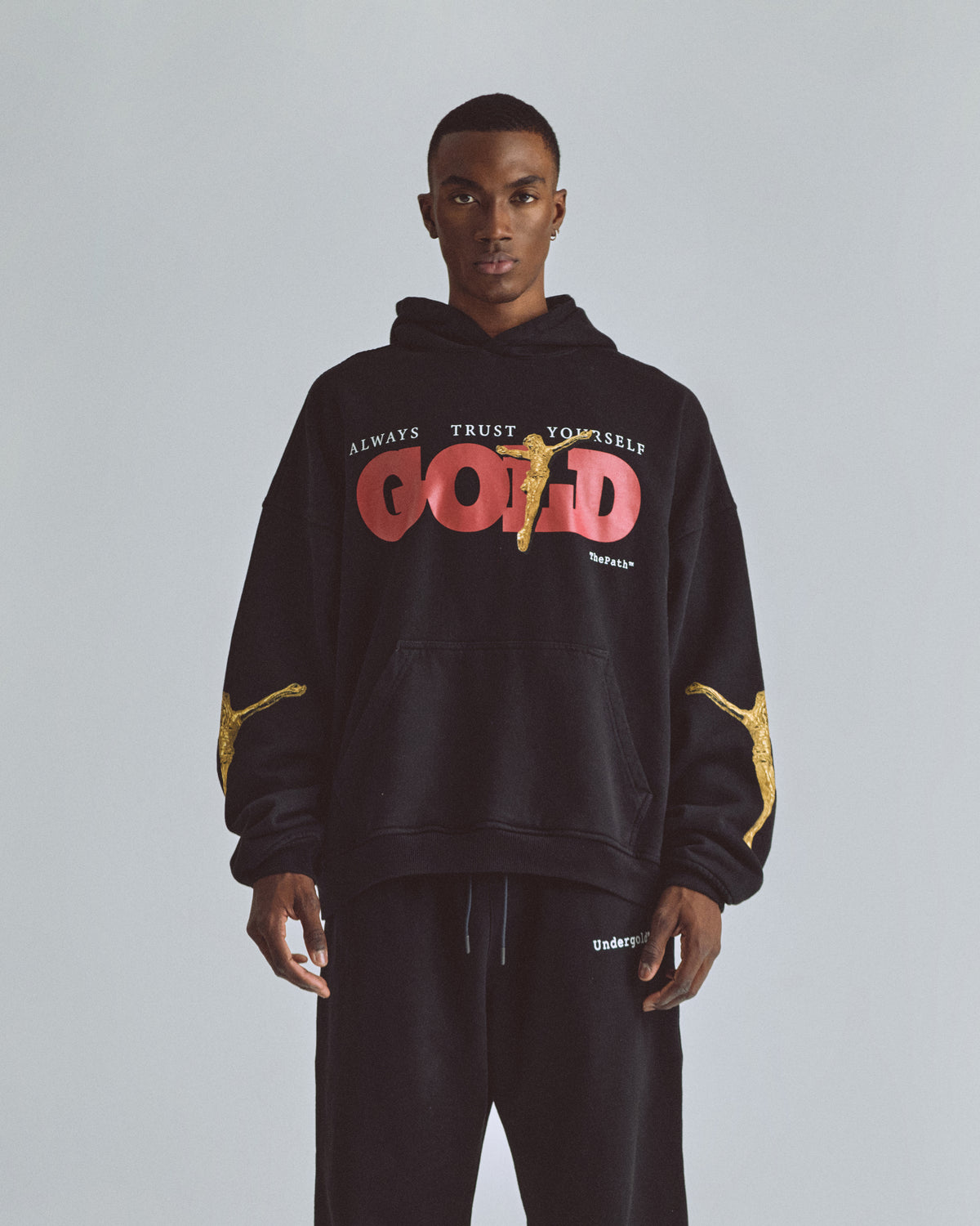 The Path Golden Christ Hoodie Black