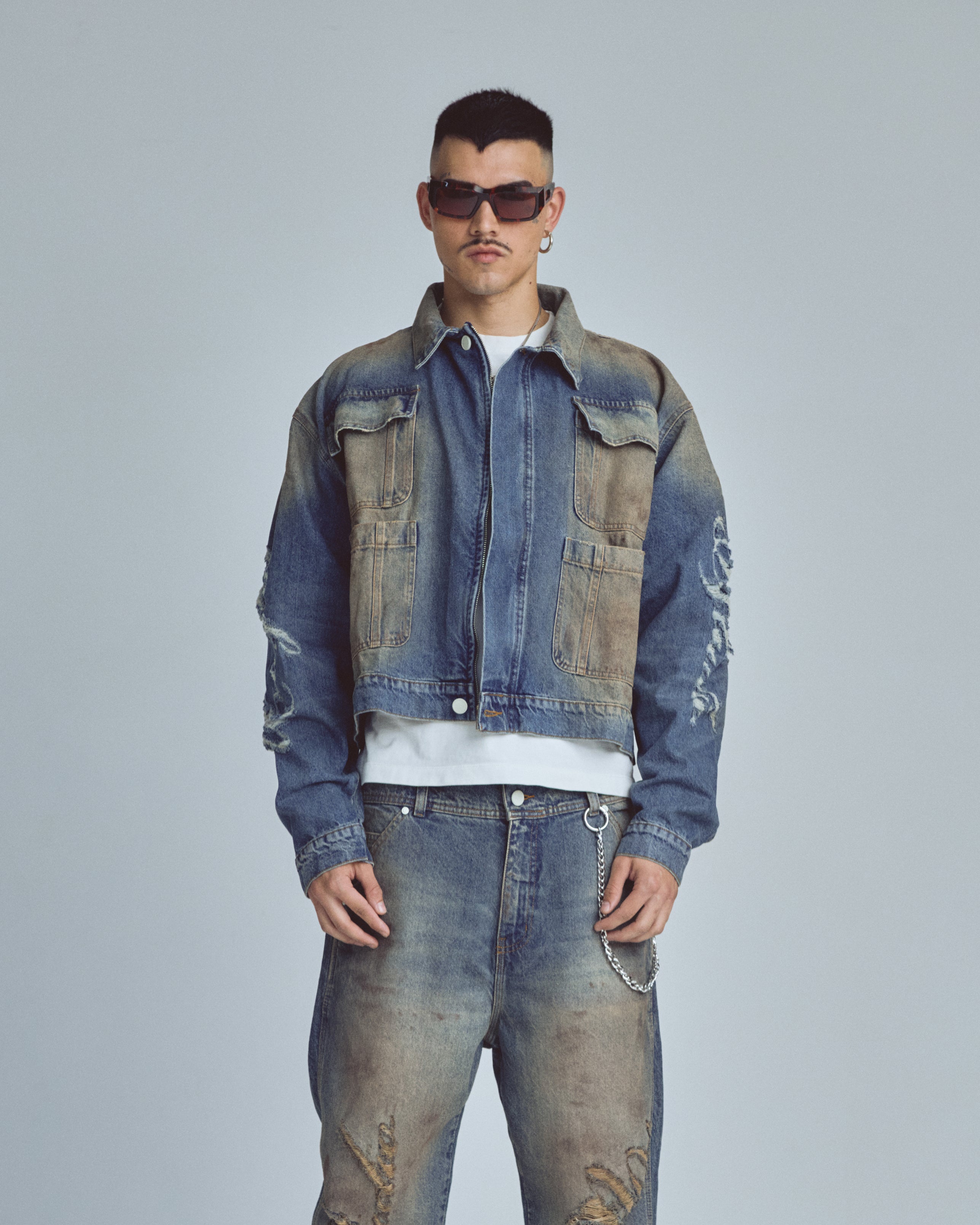 Stardust Undgld Studio Boxy Fit Jacket Mechanic Blue