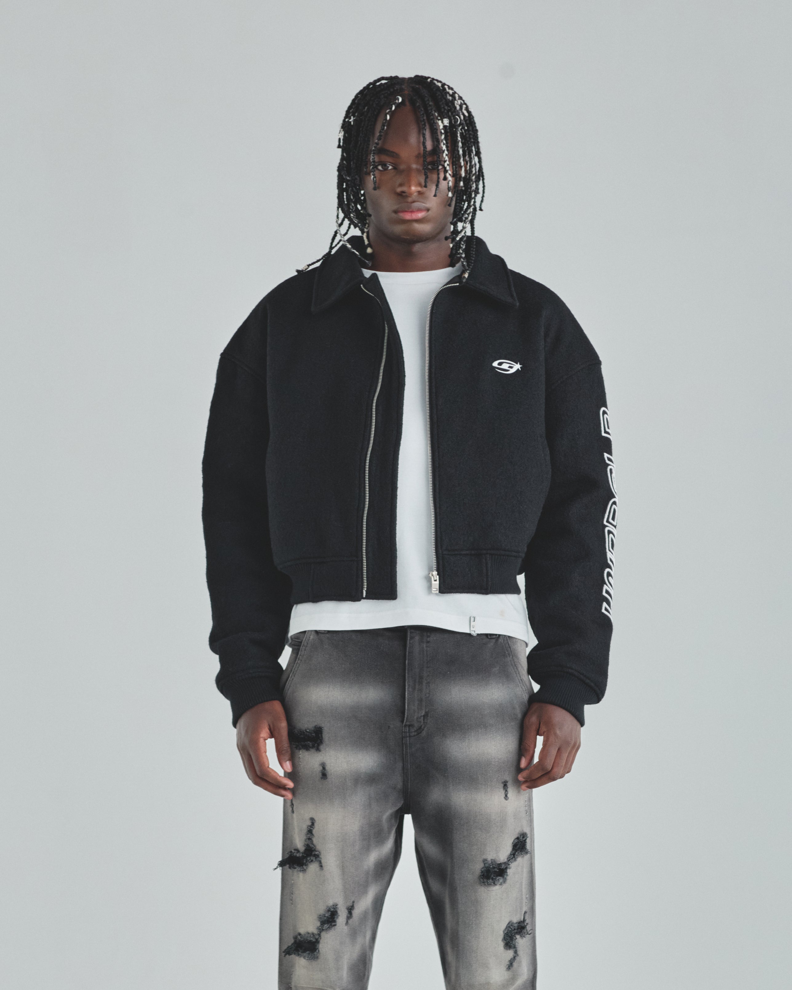 Act 1 Neon Bomber Jacket Black