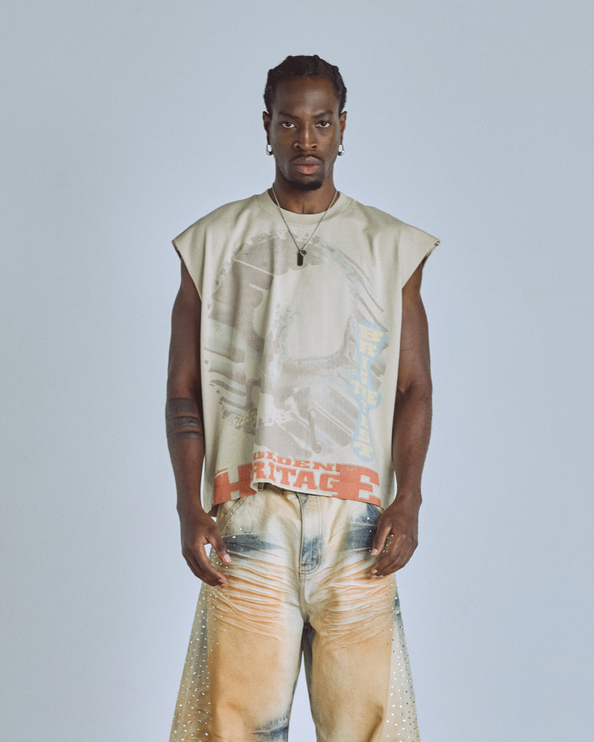 Golden Heritage Pegasus Sleeveless Tshirt Cream