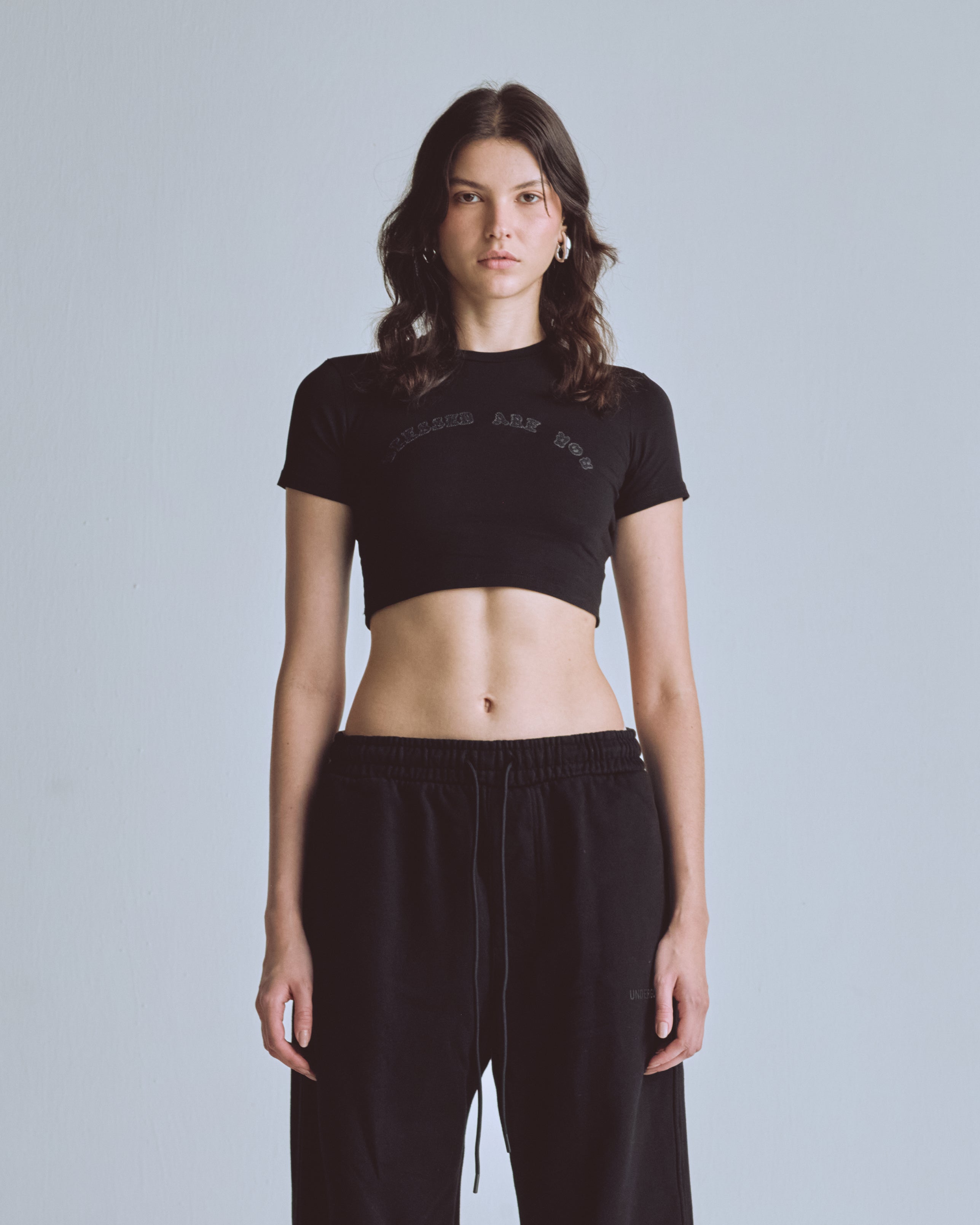 Capsule Blessed Are You Baby Tee Black