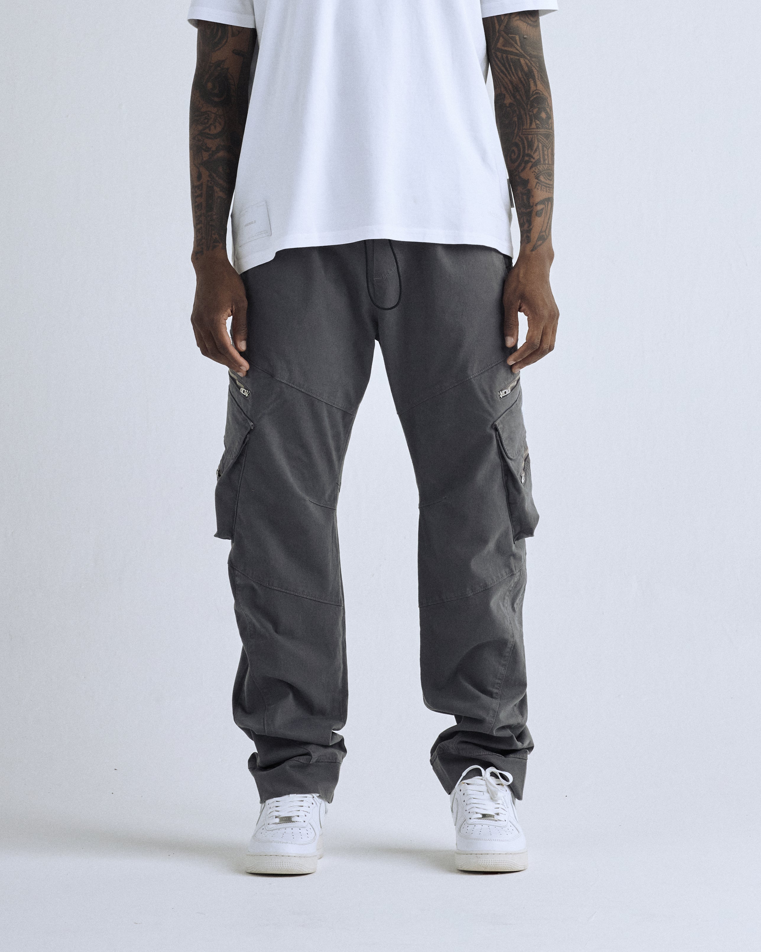 Basics Wide Cargo Pant Silver