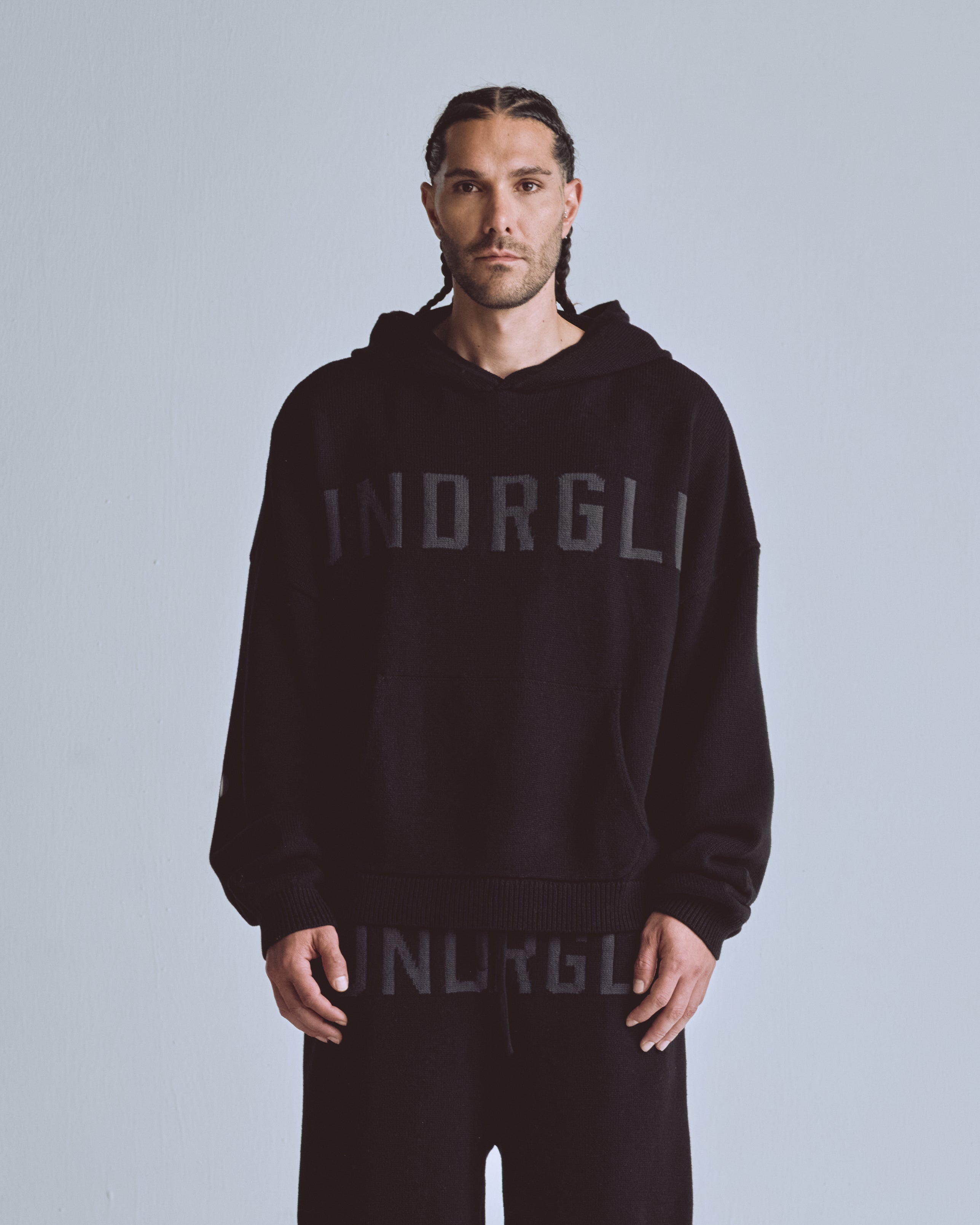 Basics UNDRGLD Knitted Hoodie Black
