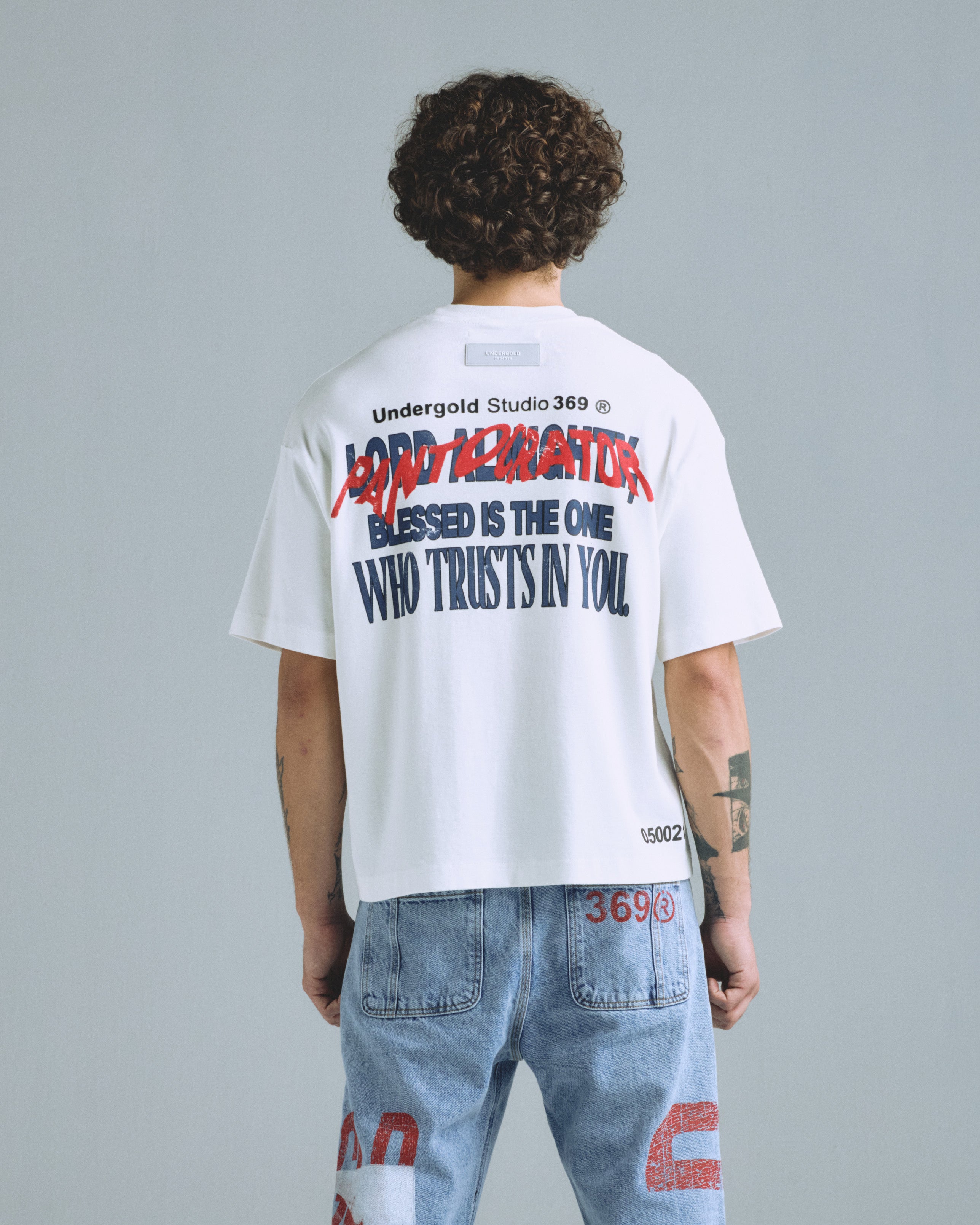 Gratia Plena Pantocrator Boxy Fit Tshirt White