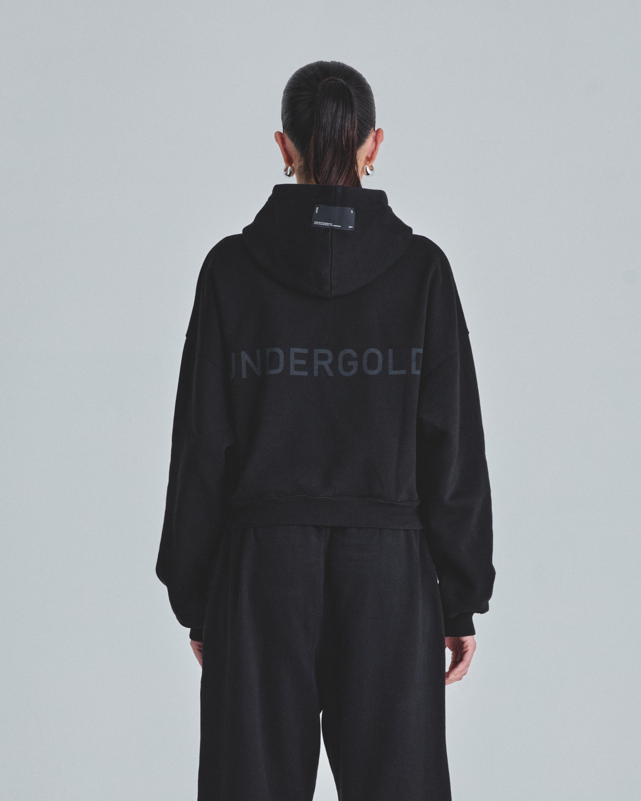W Line Basic Boxy Fit Hoodie Black
