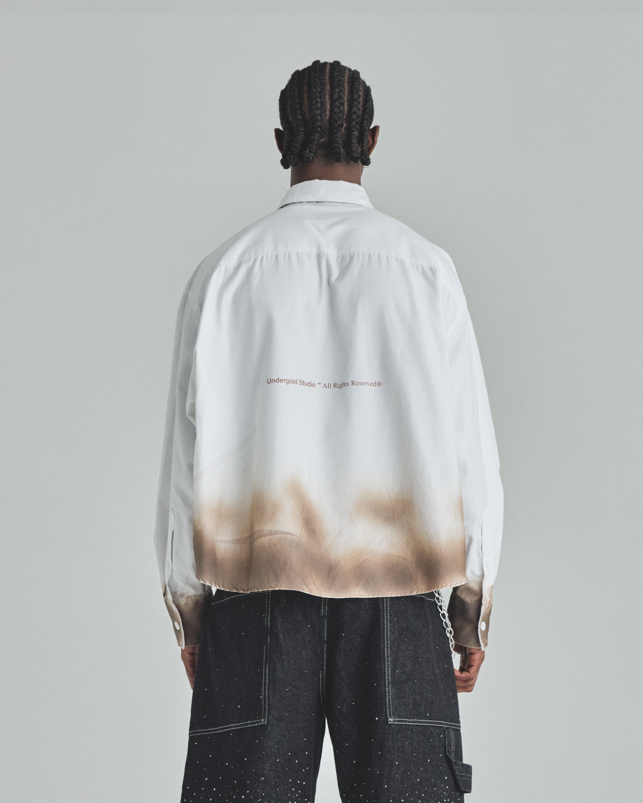 Spring Pray 4 Love Boxy Fit Long Sleeve Shirt Burnt White