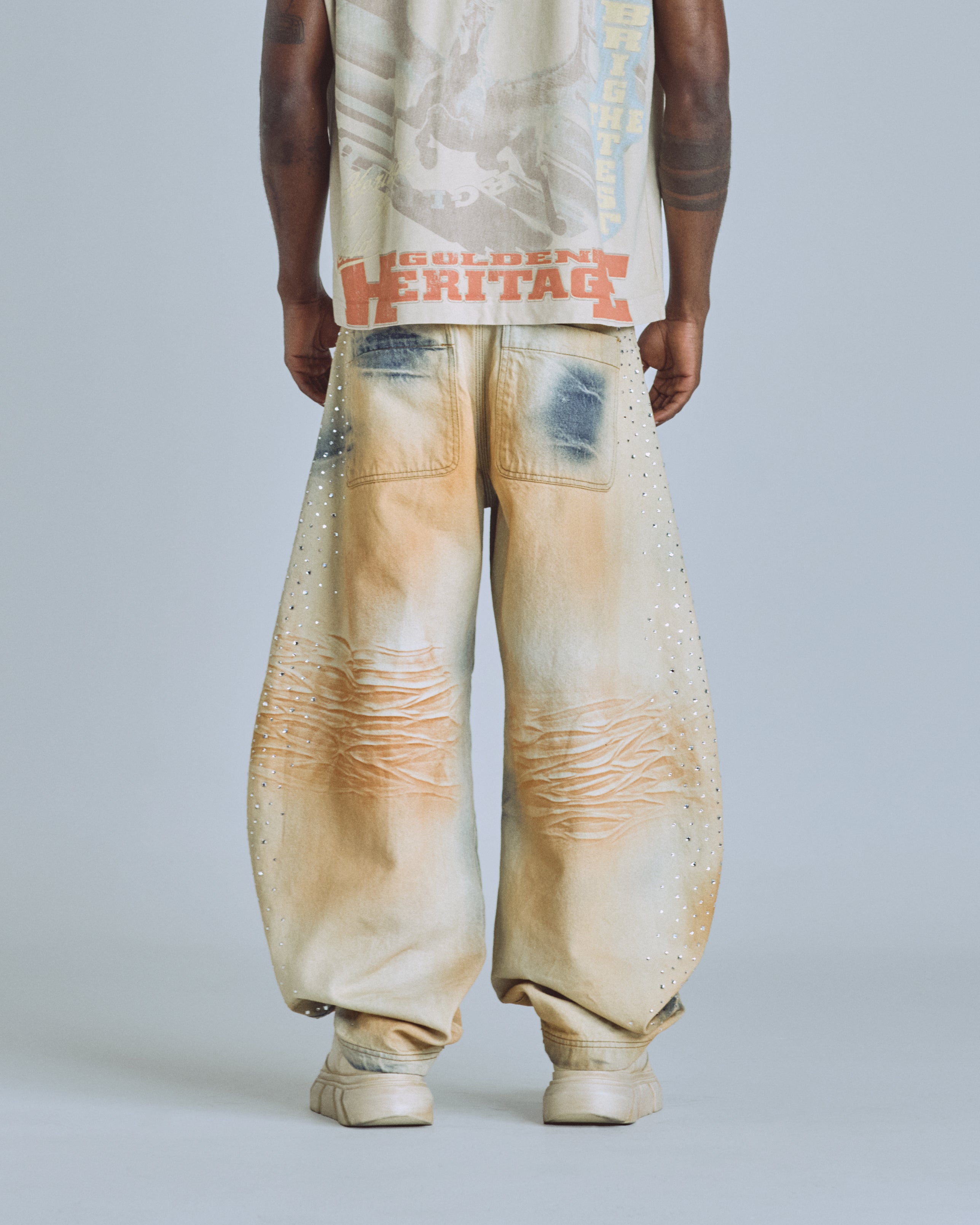 Golden Heritage Pearled Barrel Jeans Oasis Blue