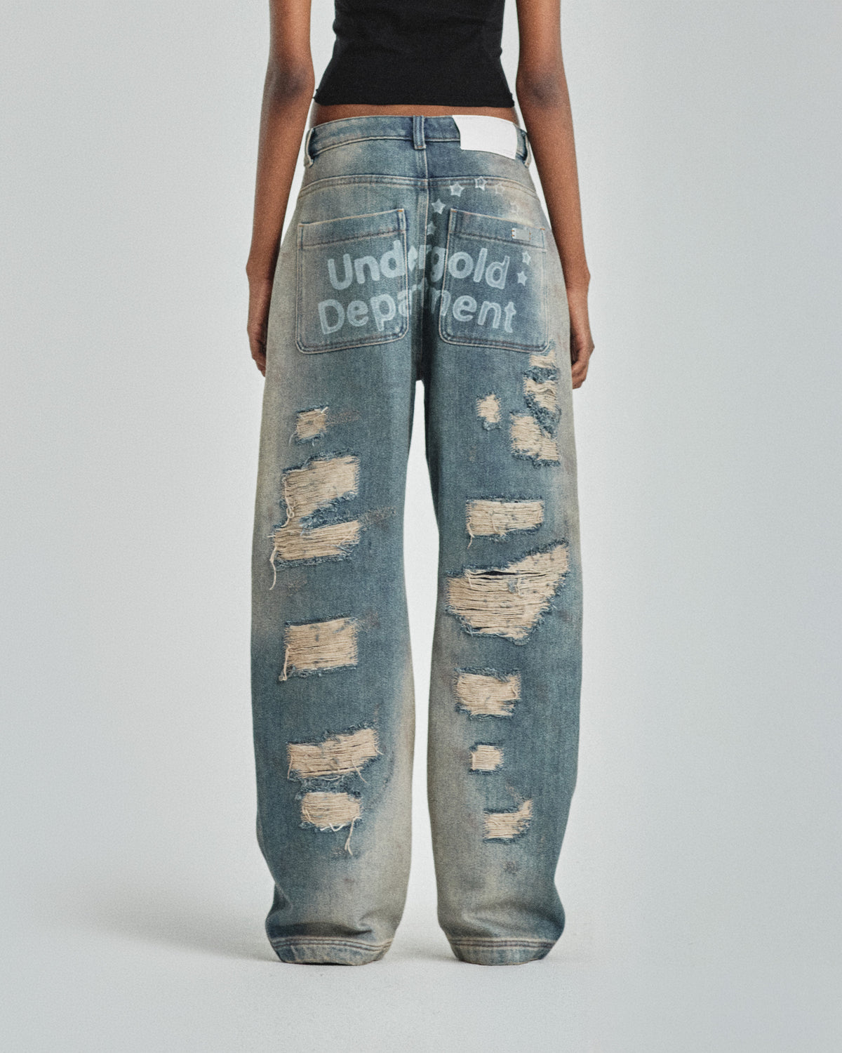 W Pilgrimage Undergold Department Ripped Boyfriend Jean Dirty Blue
