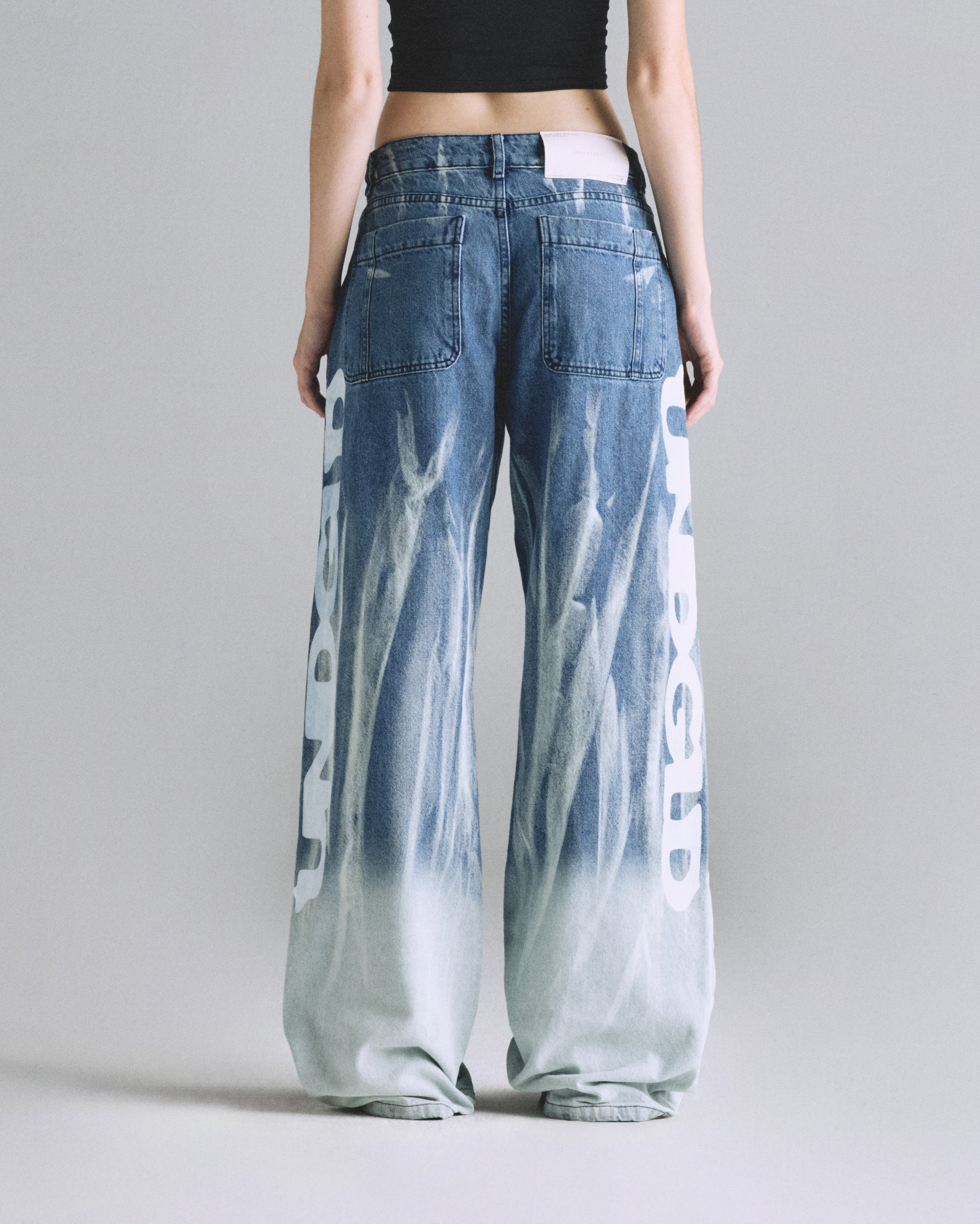 W Helios UNDGLD Wide Jeans Bleached Blue