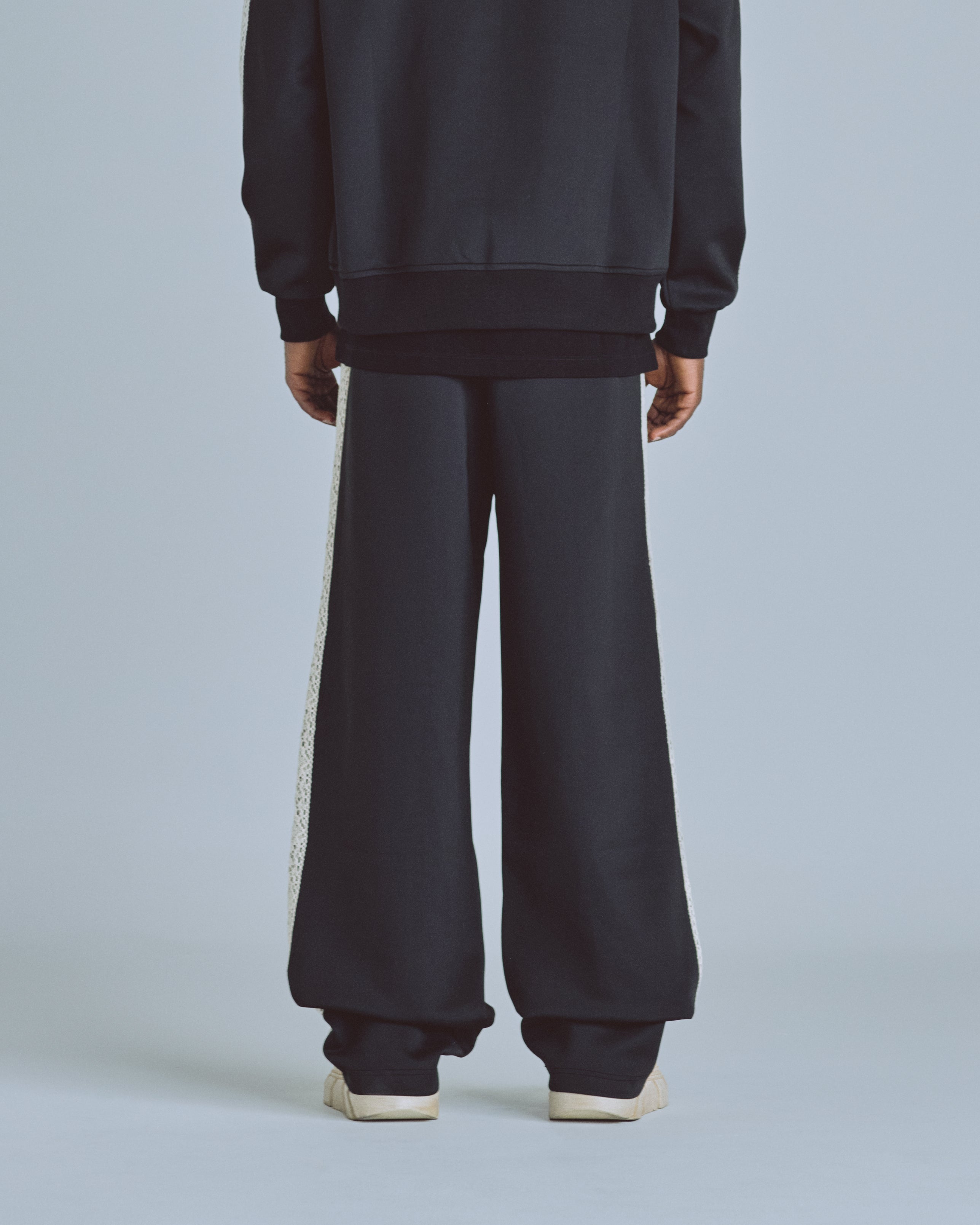 Basics Undgld Lace-panel Track Pants Black