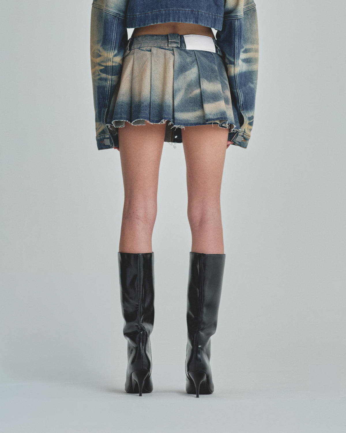 Revelation Rhinestone UNDGLD Mini Skirt Sand Blue