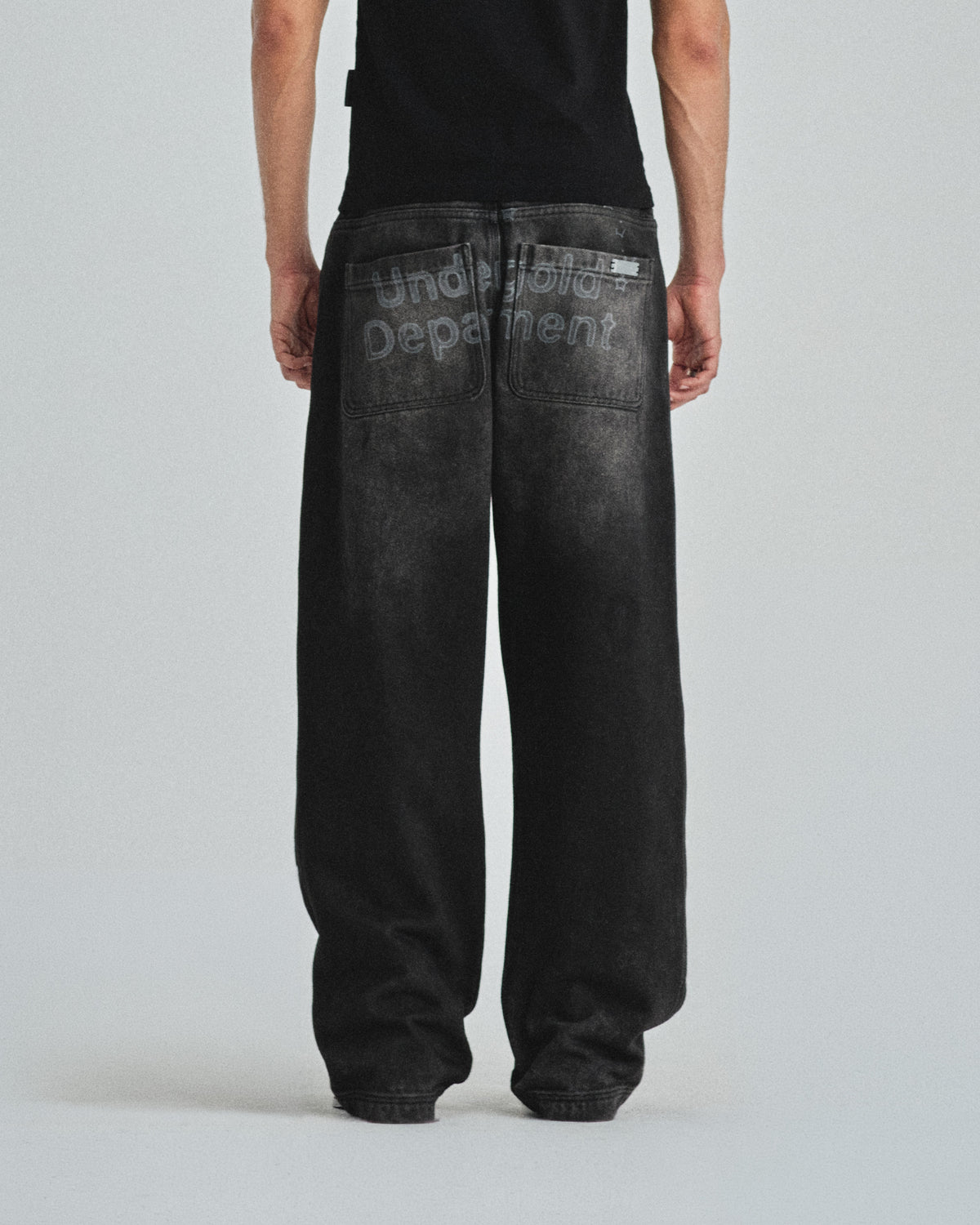 Pilgrimage Undergold Department Double Knee Wide Jean Washed Black