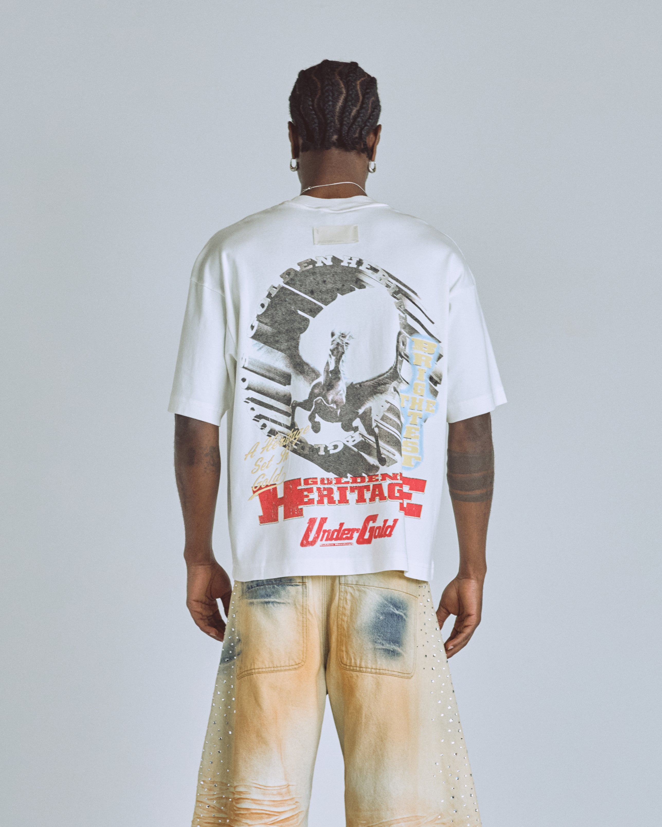 Golden Heritage Pegasus Boxy Fit Tshirt White