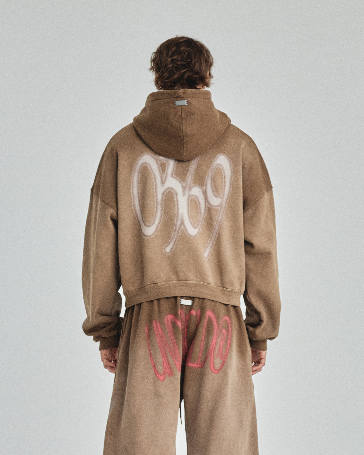 Pilgrimage Risen Boxy Fit Zip Up Hoodie Washed Brown