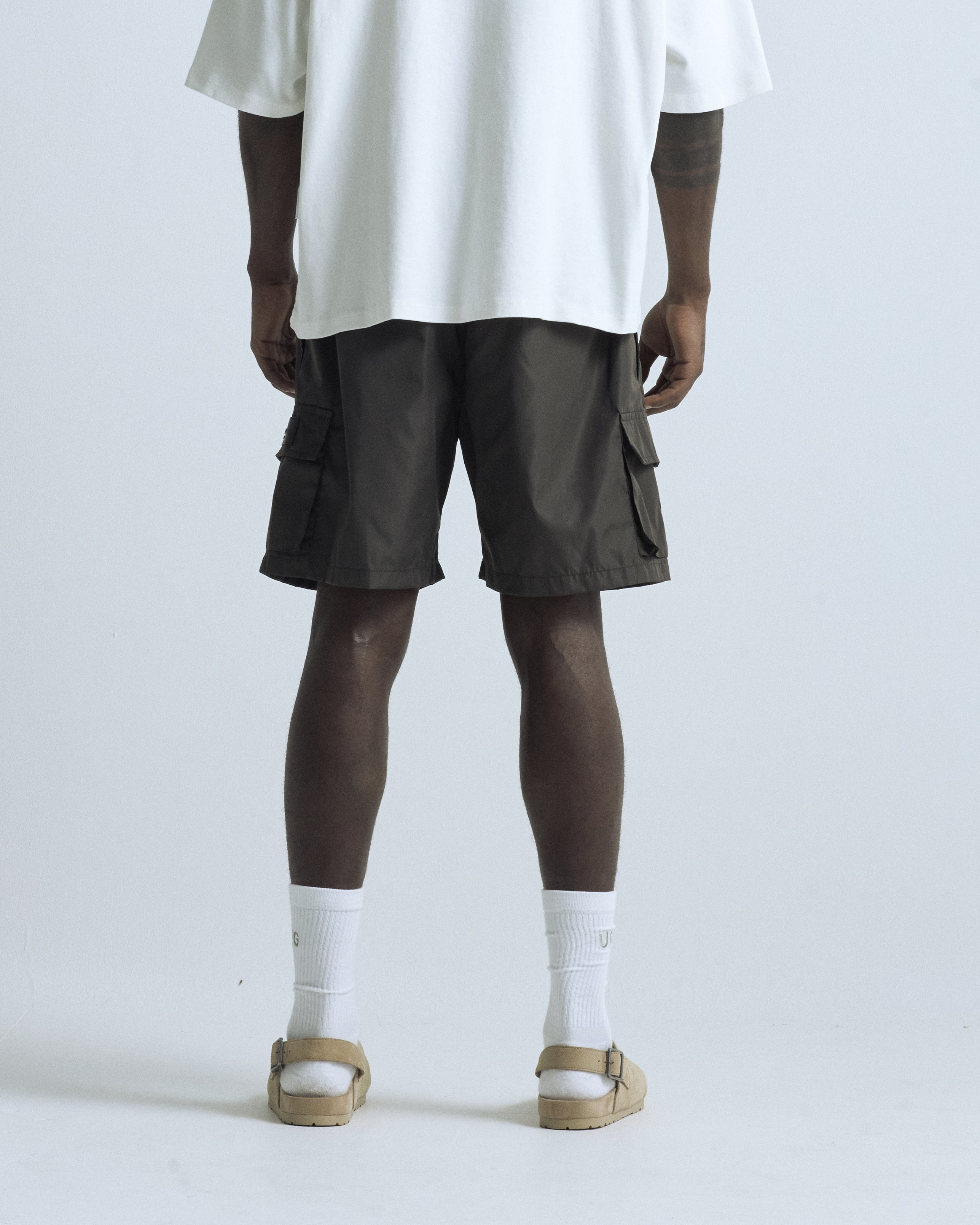Basics Synthetic Cargo Short Brown