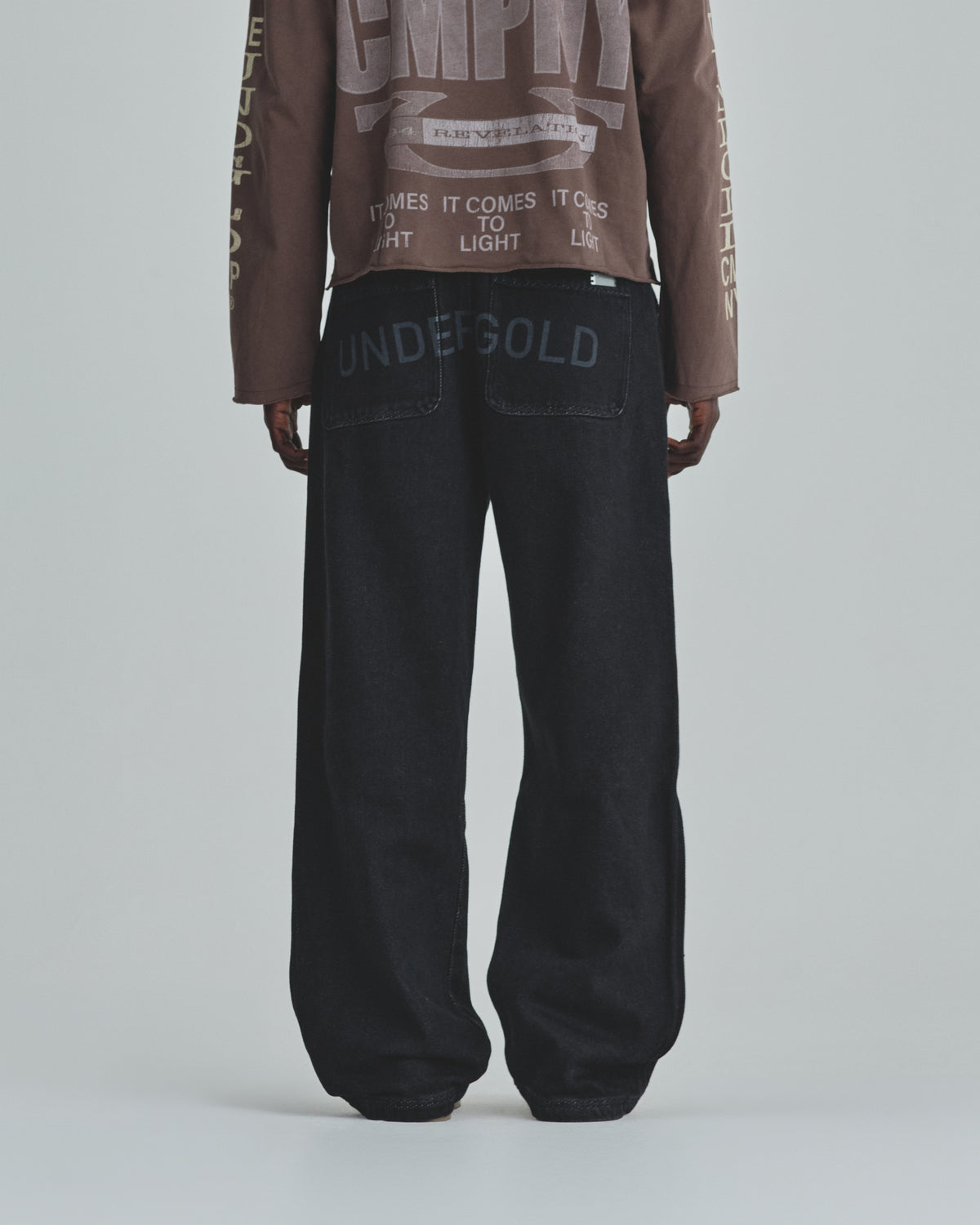 Basics Rhinestone UNDGLD Wide Jean Black