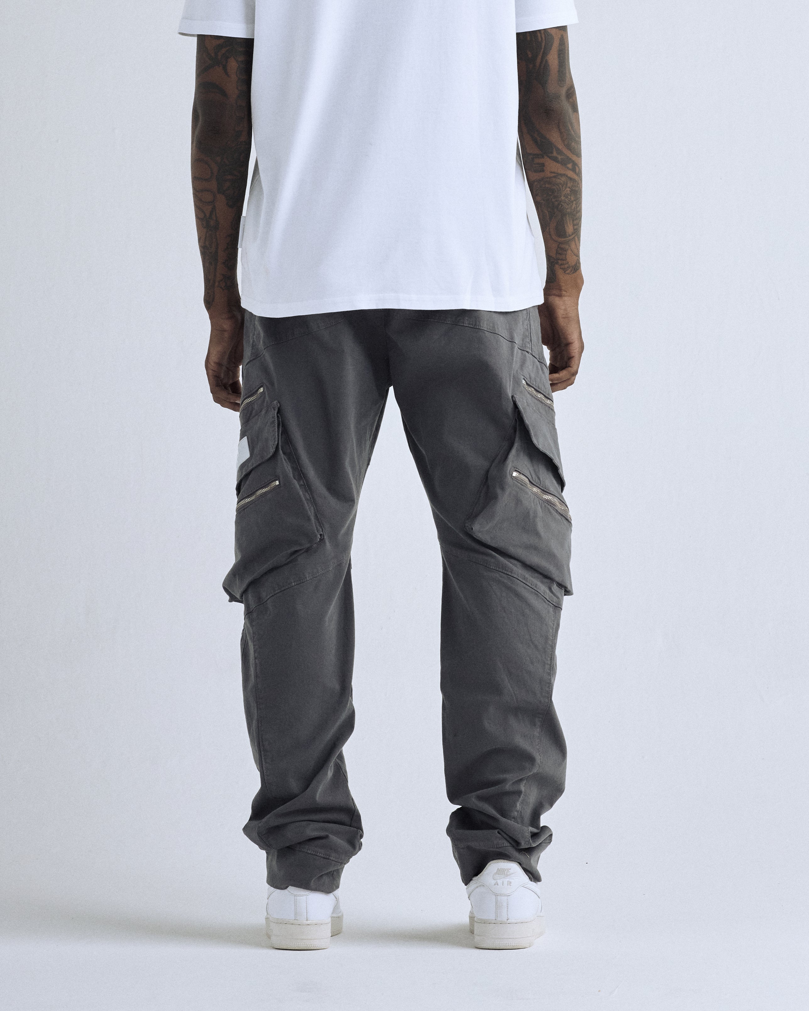 Basics Wide Cargo Pant Silver