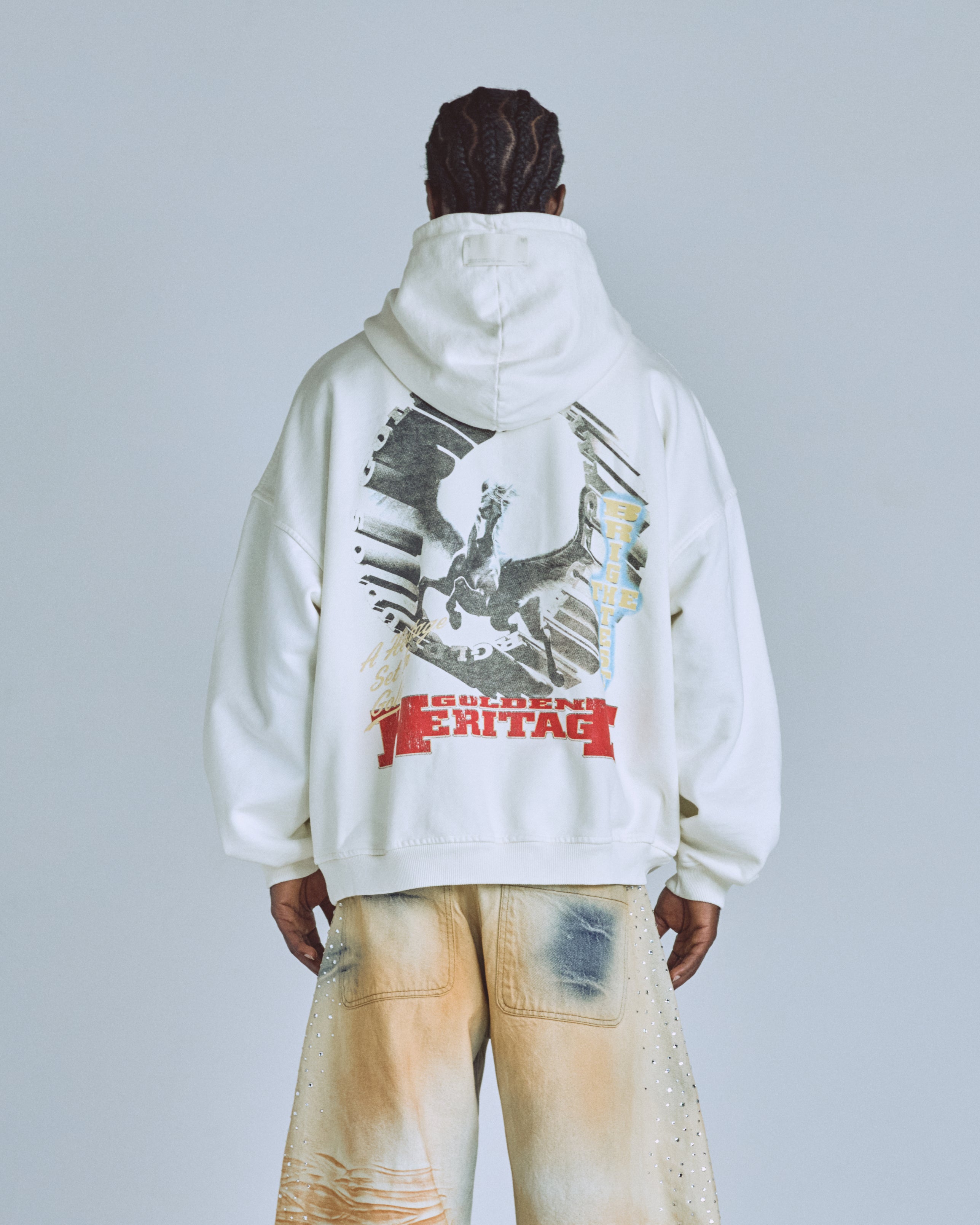 Golden Heritage Pegasus Hoodie White