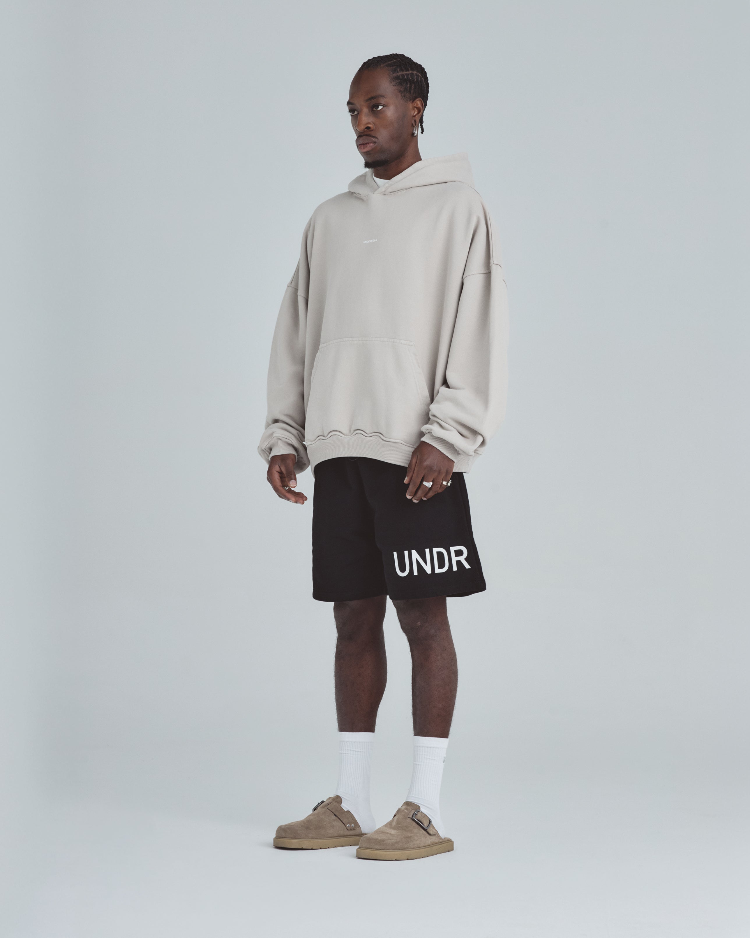 Line Basic Hoodie Light Gray