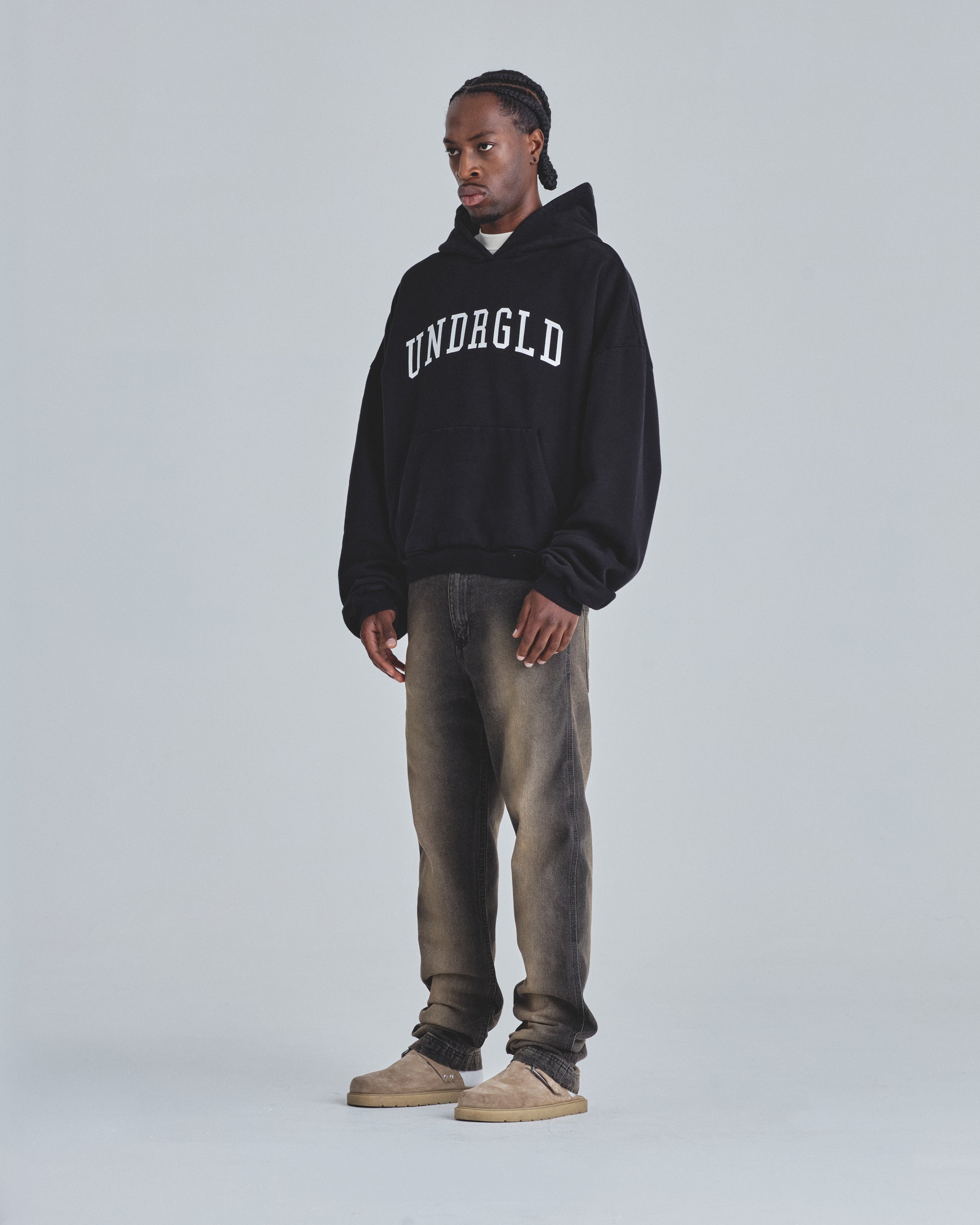 Hoodie Line Varsity UNDRGLD Boxy Fit Black