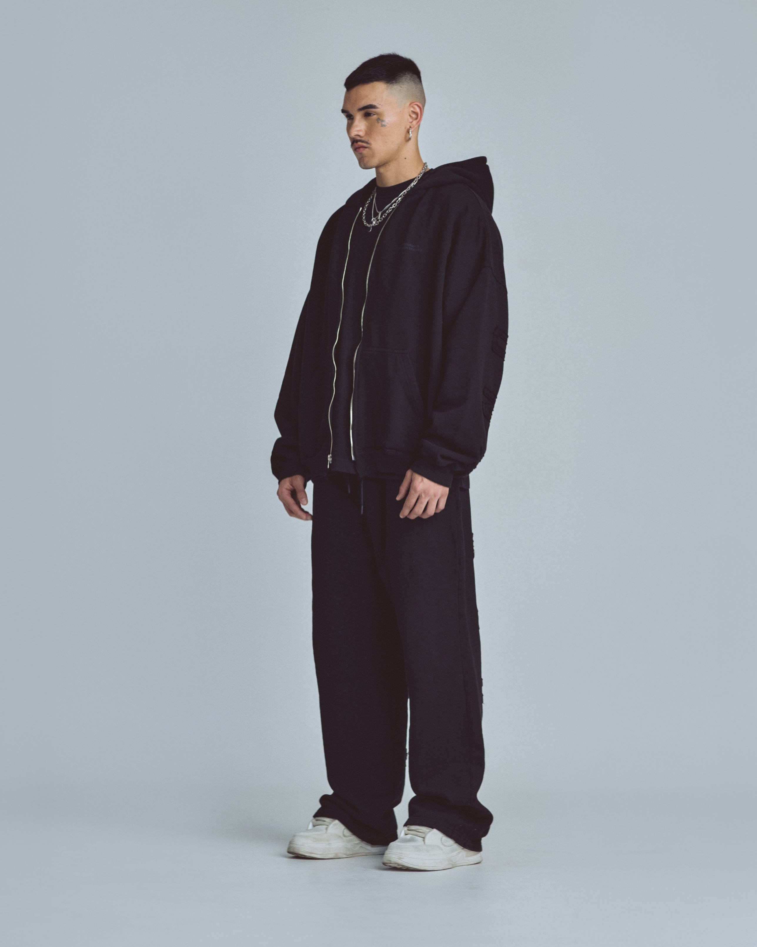 Stardust Basic Zip Up Hoodie Black