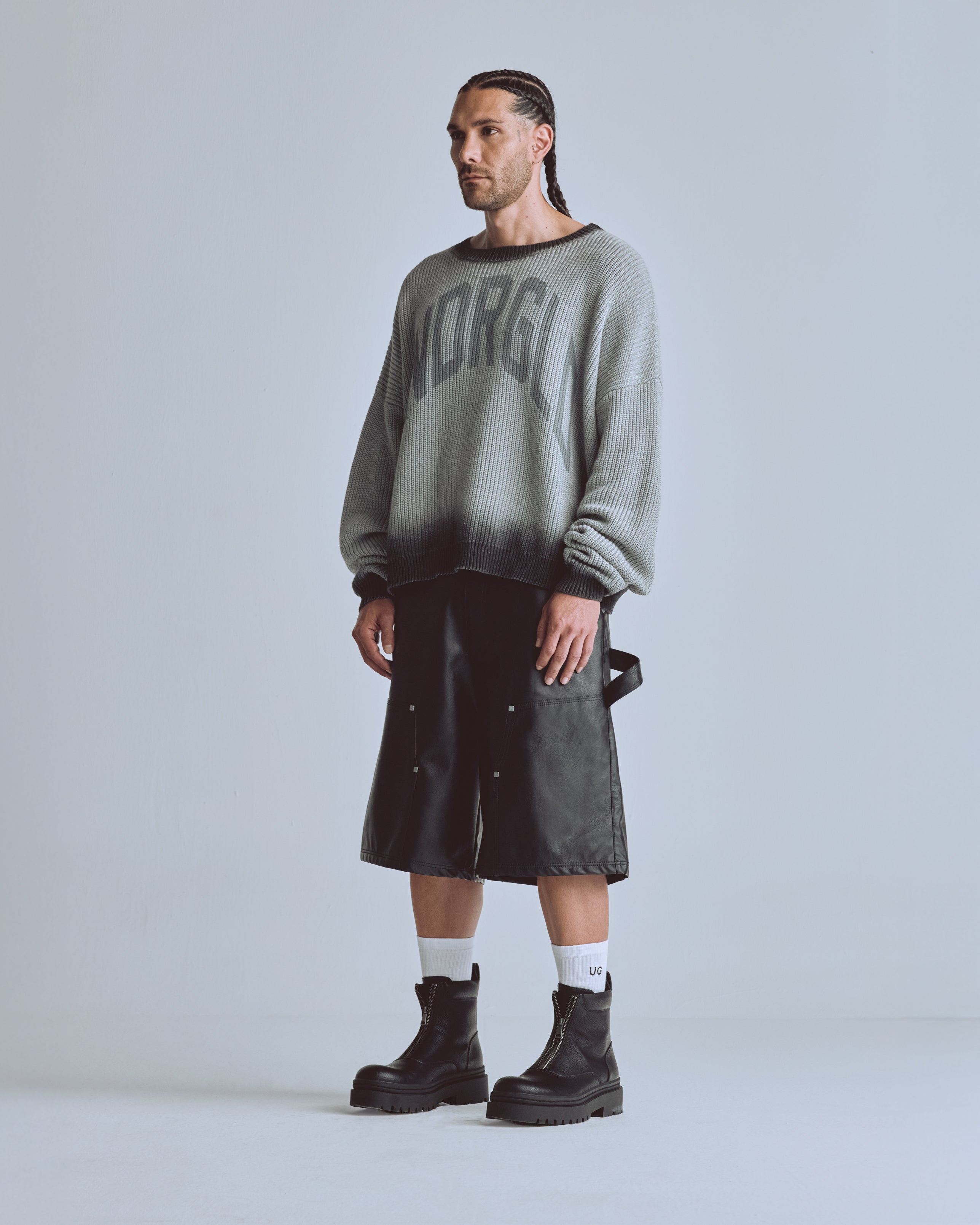 Basics Gradient Knit Crewneck Gradient Gray