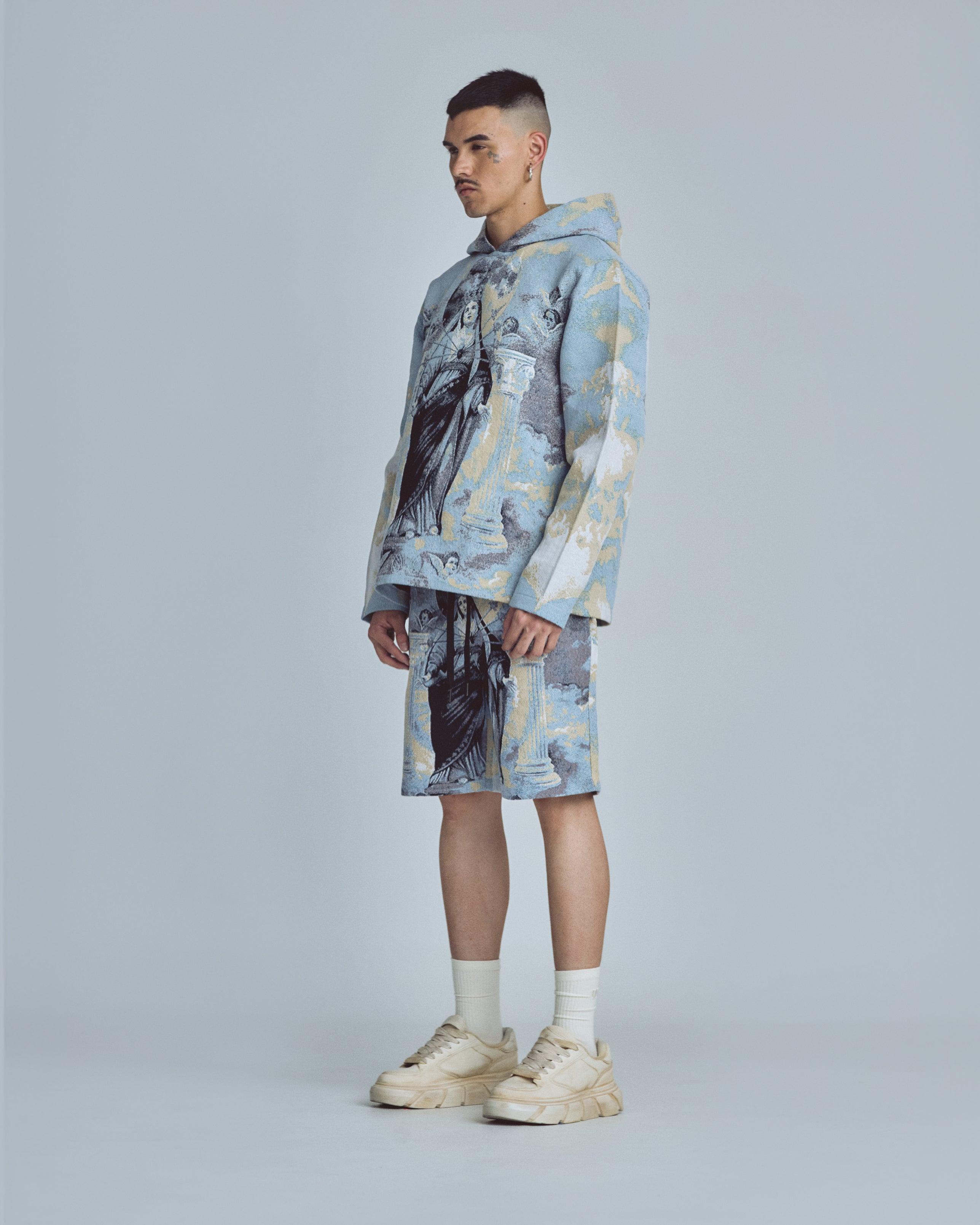 Santa Unión Holy Mary Hoodie Sky Pattern