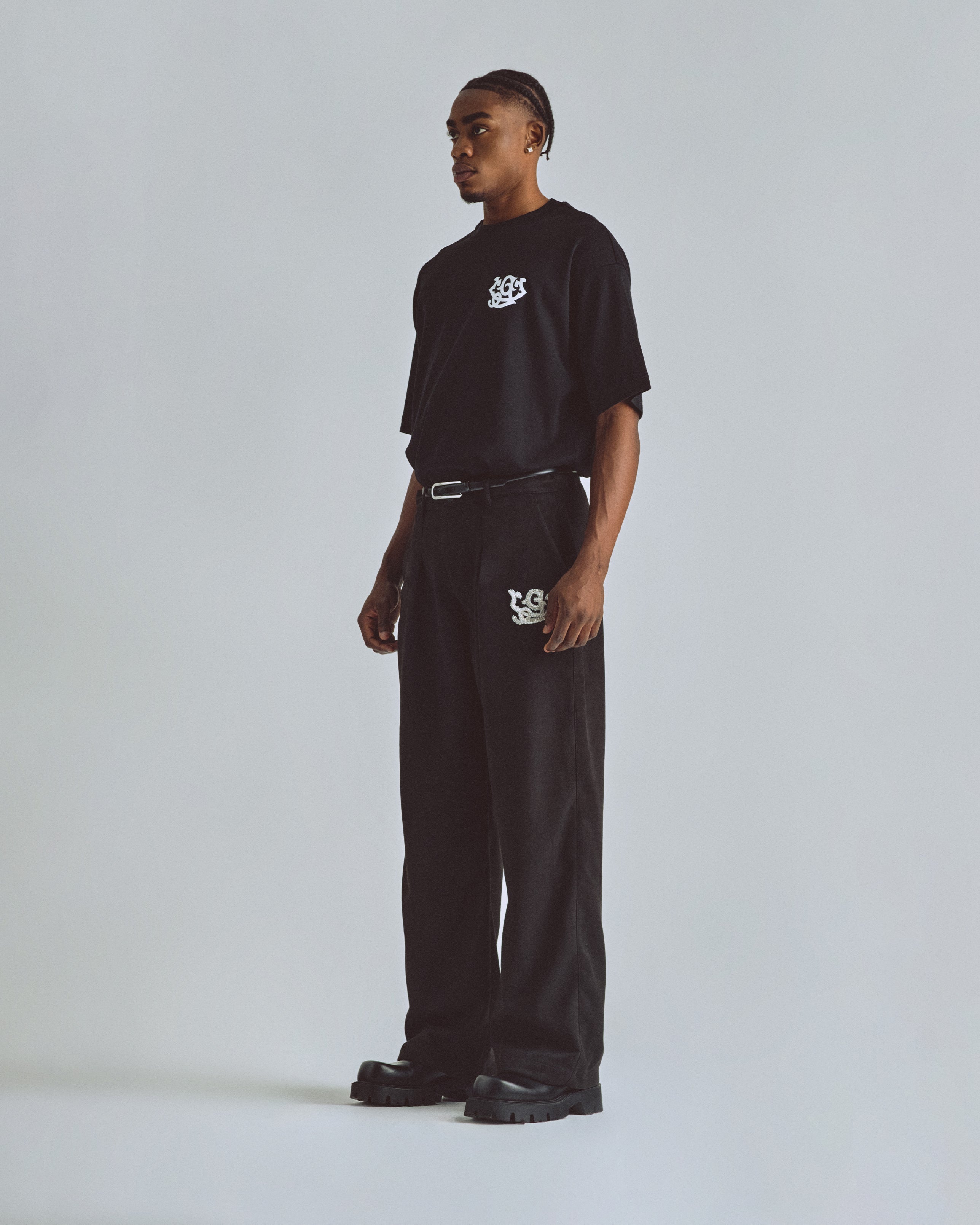 The Path Monogram Boxy Fit Tshirt Black