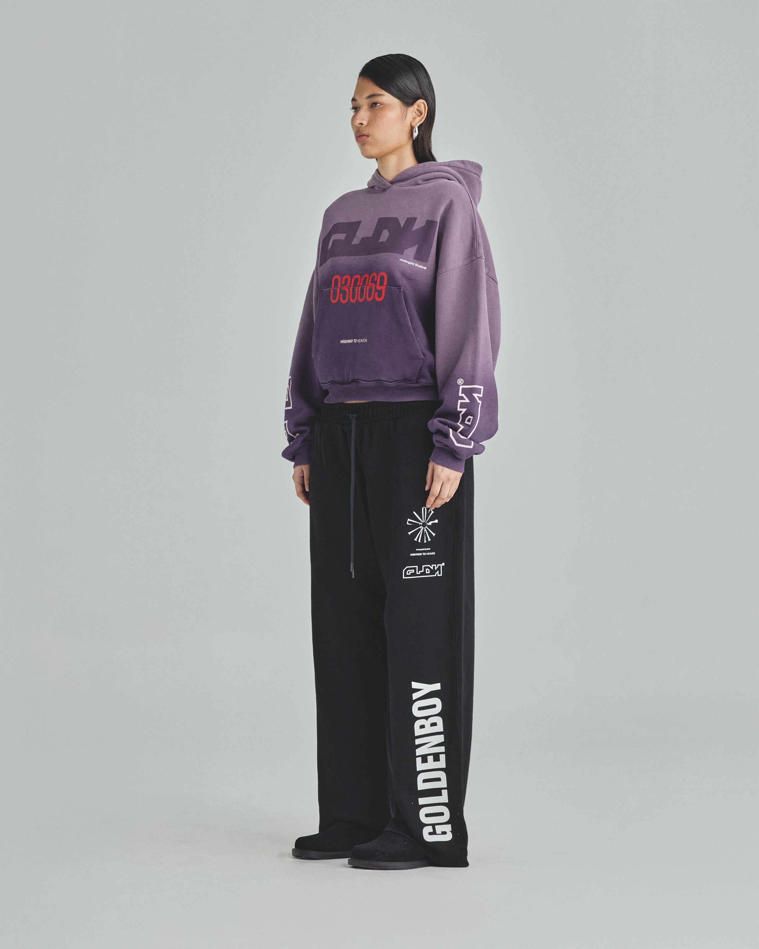 W Spring Trinitas Boxy Fit Hoodie Sandblast Grape