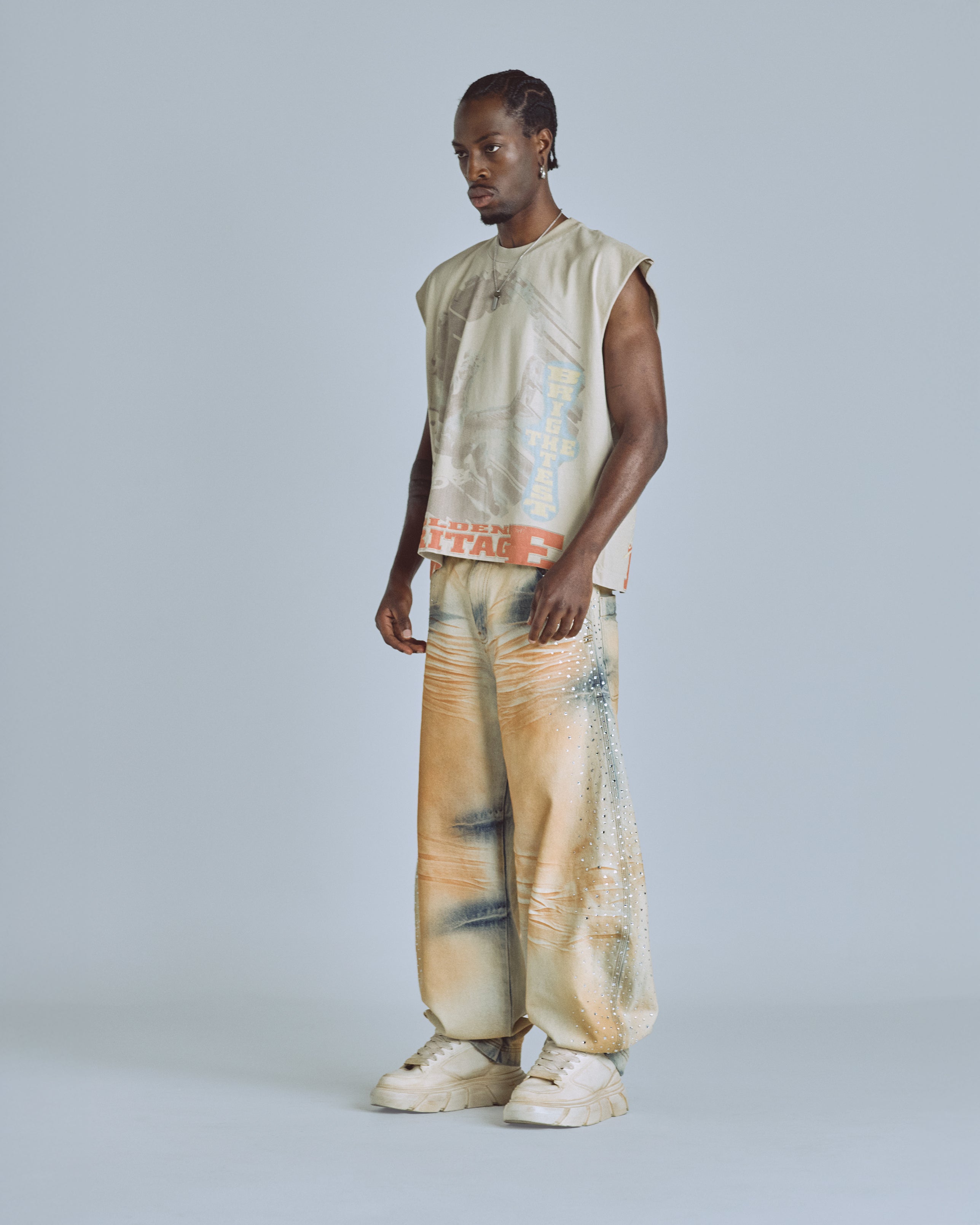 Golden Heritage Pearled Barrel Jeans Oasis Blue