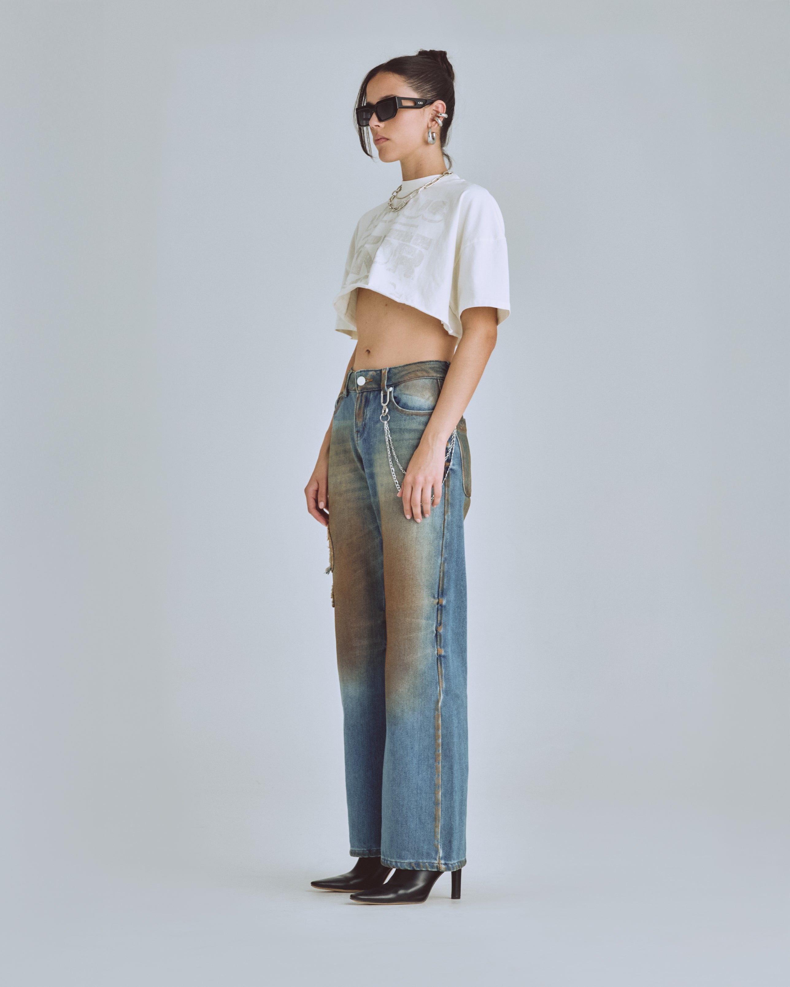Agnus Dei Chrome Crop Top White