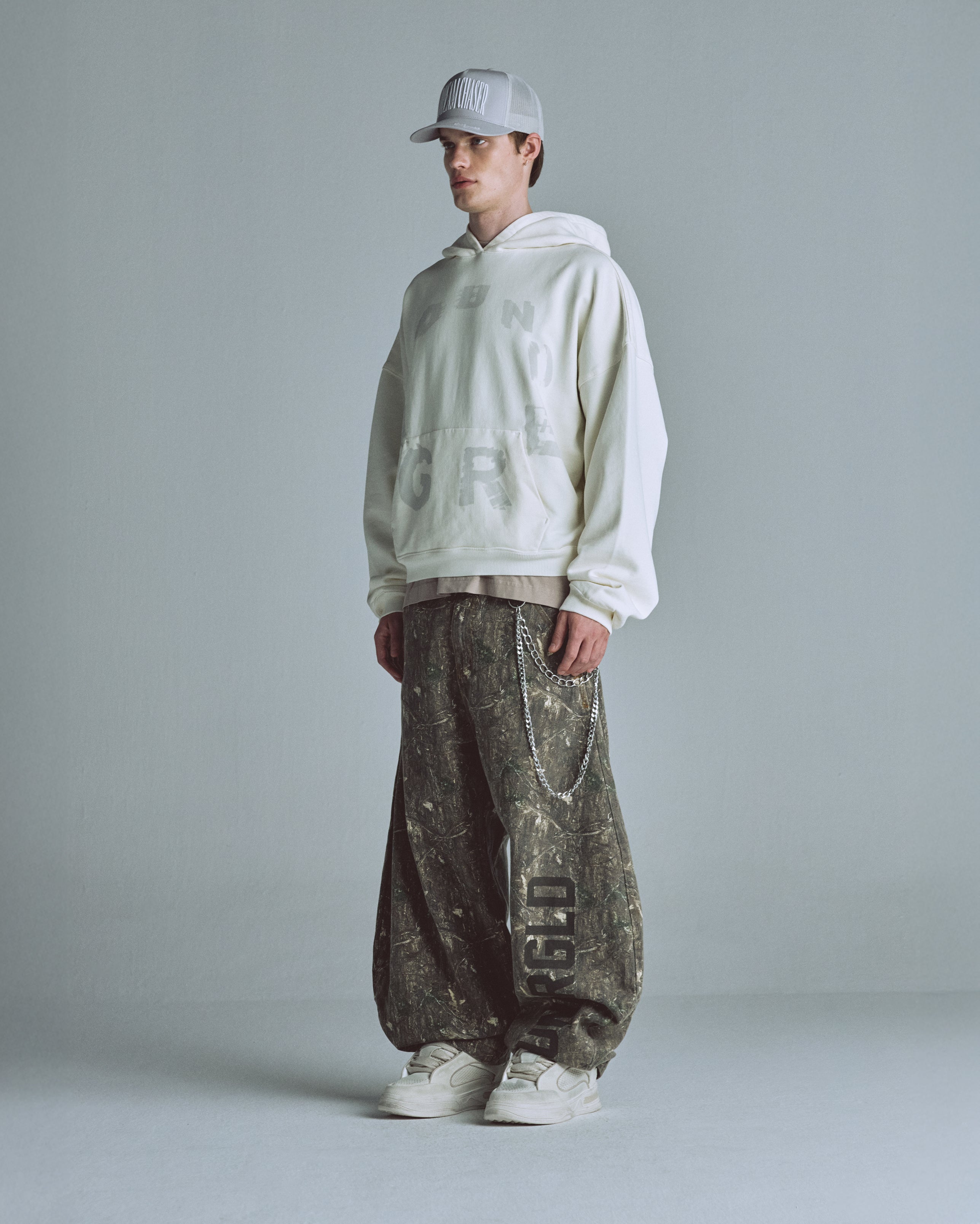 Echoes Tremor Boxy Fit Hoodie White