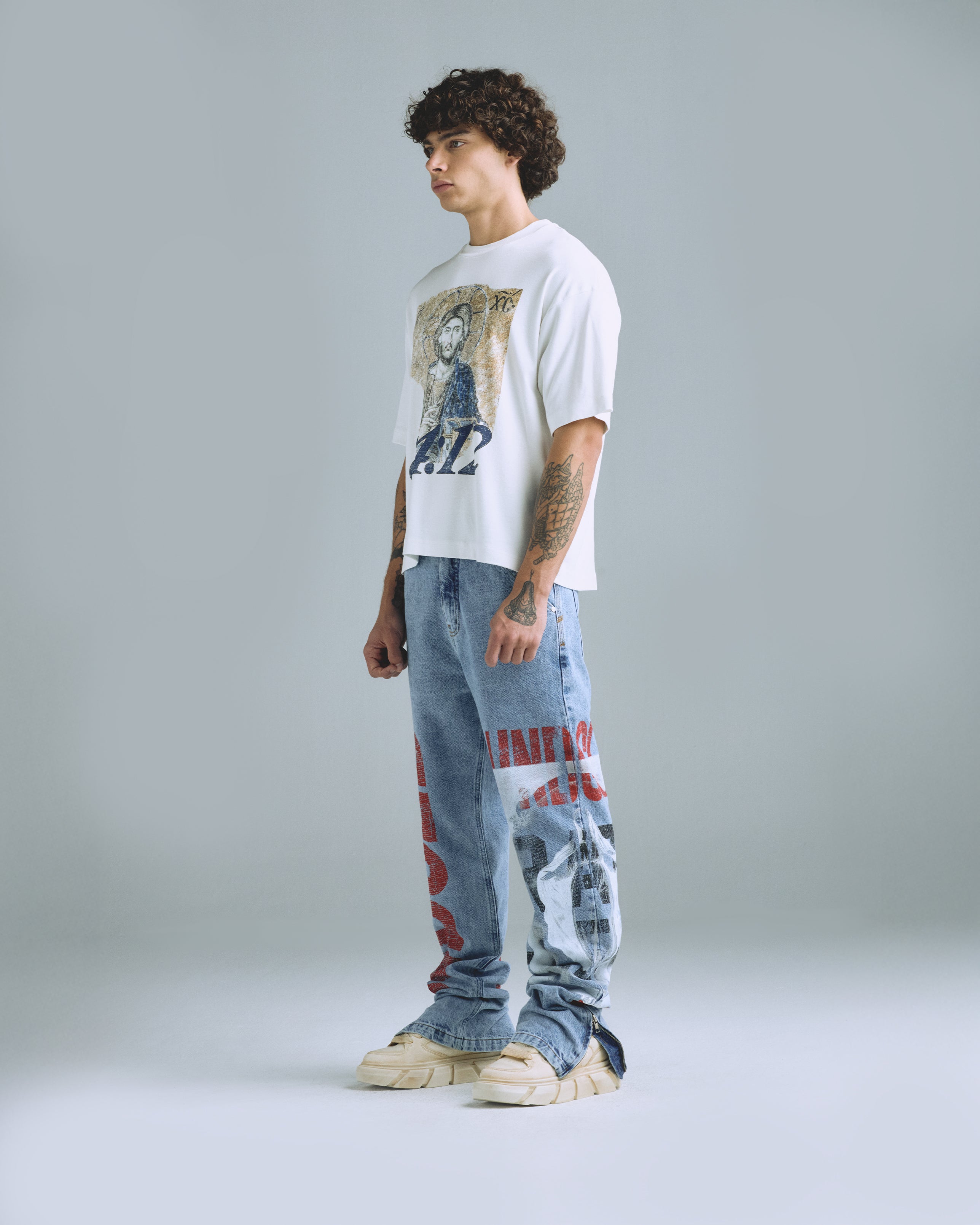 Gratia Plena Pantocrator Boxy Fit Tshirt White