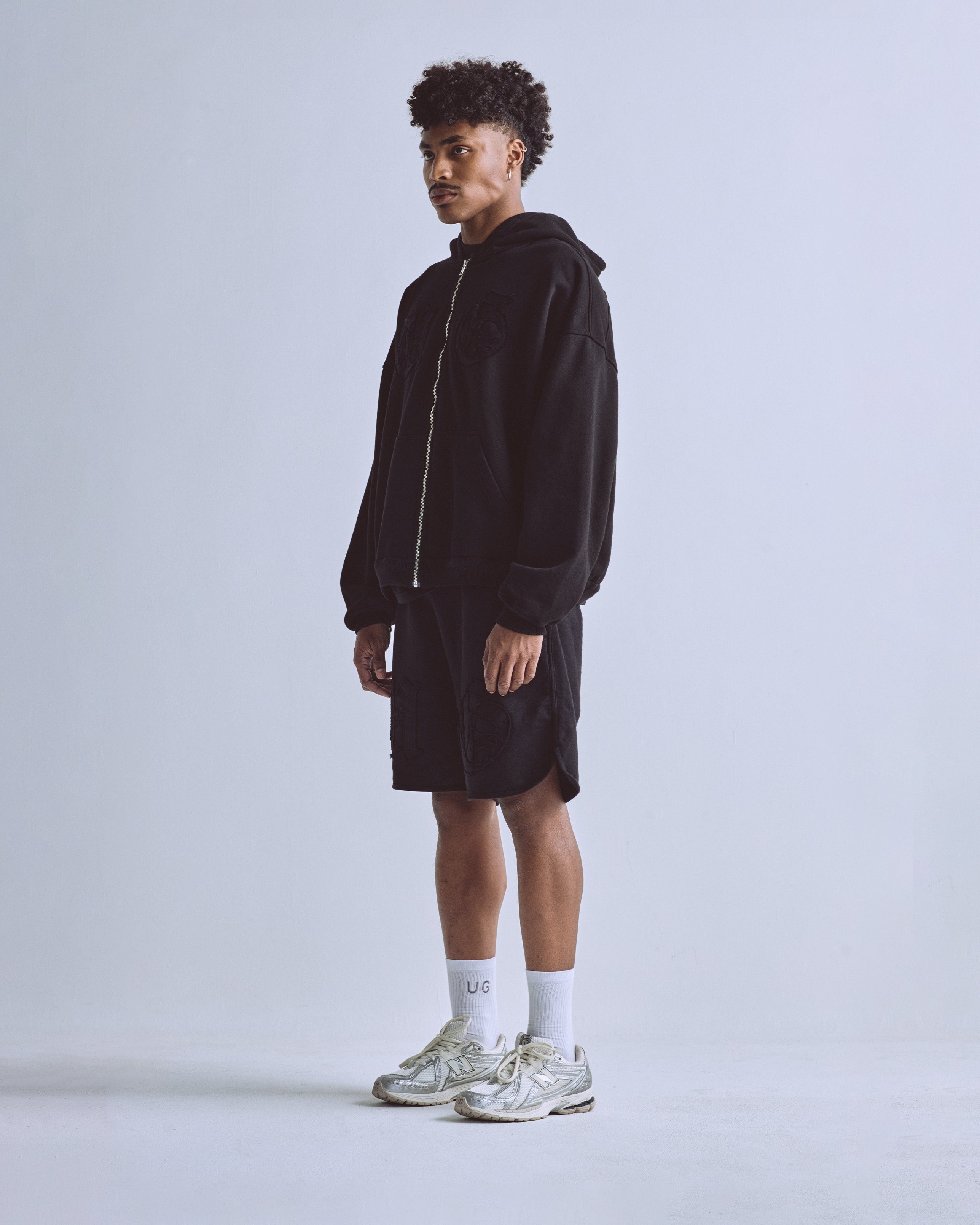 Embroidered UG Biased Shorts Black