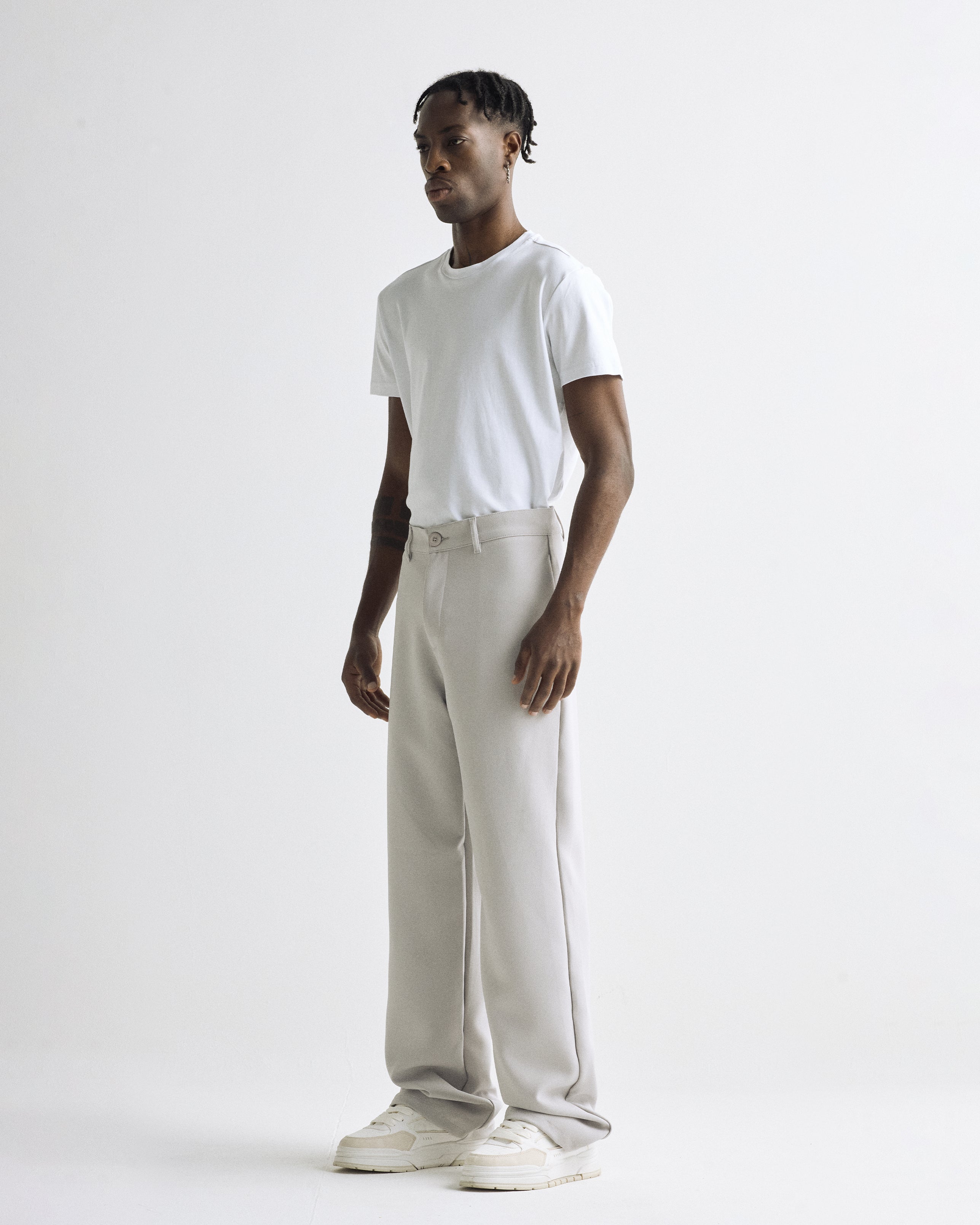 Basics Wide Trousers Silver