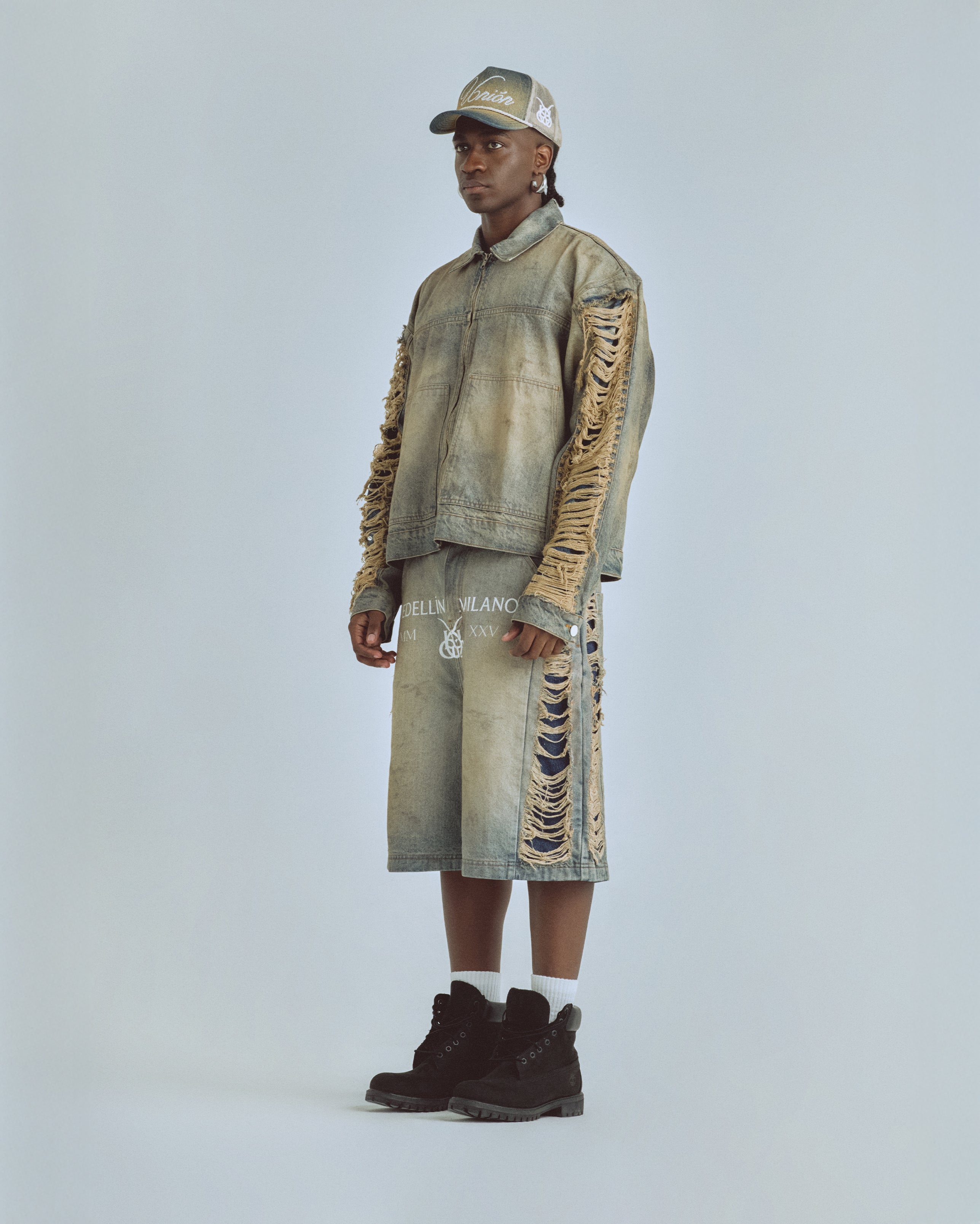 Santa Union Basic Ripped Jacket DIrty Blue