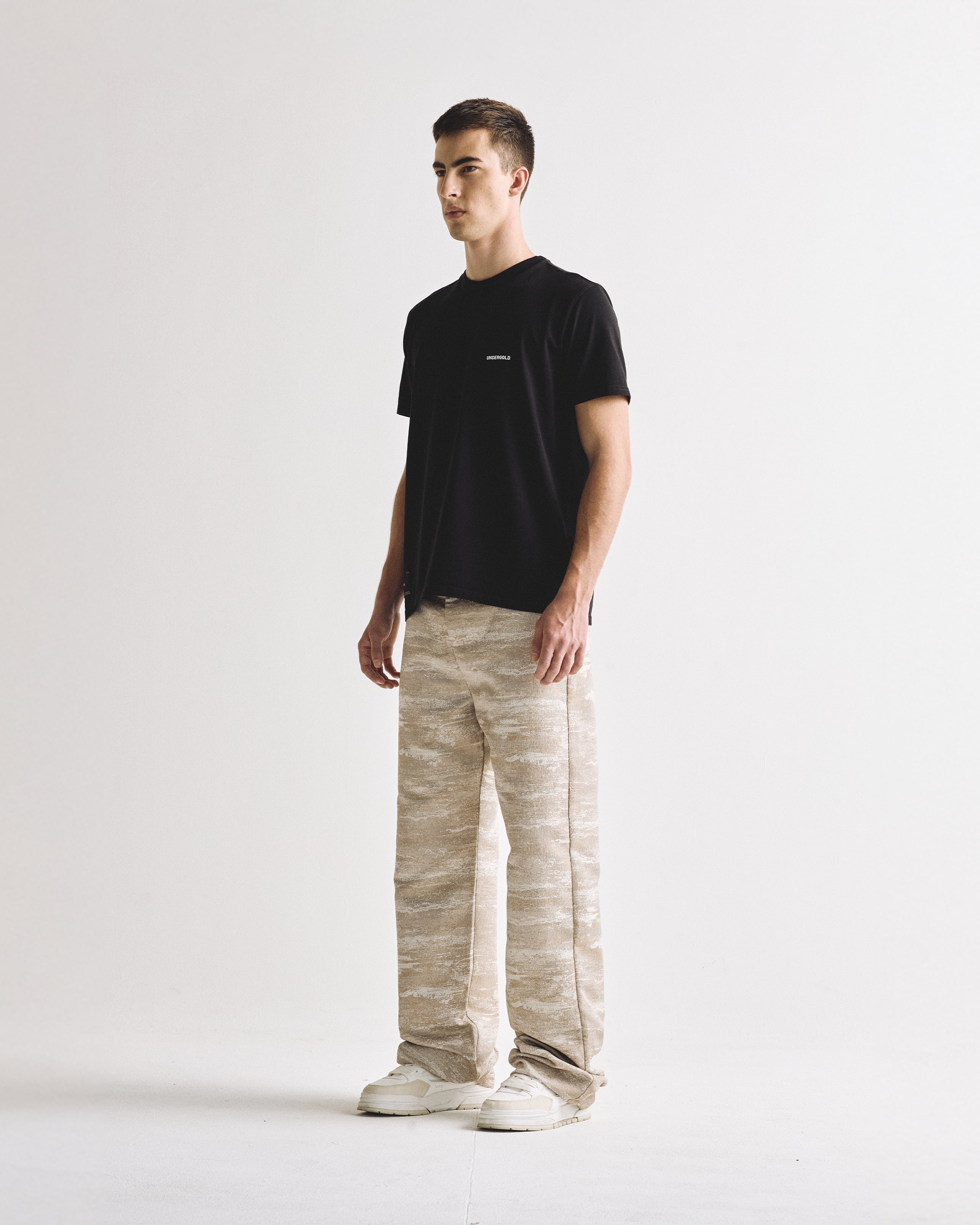 Basics Jacquard Trousers Taupe