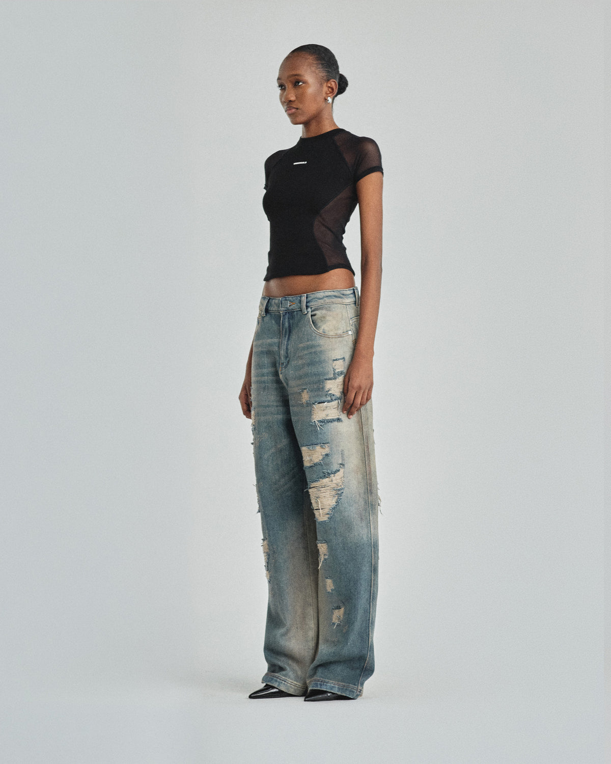 W Pilgrimage Undergold Department Ripped Boyfriend Jean Dirty Blue