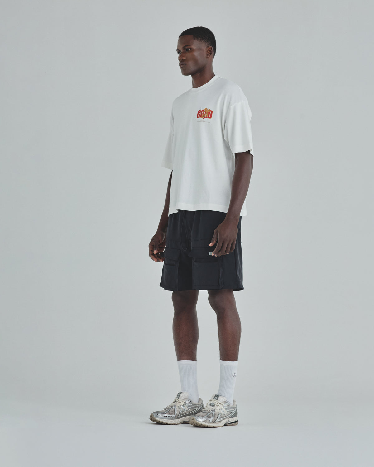 Basics Synthetic Cargo Short Black