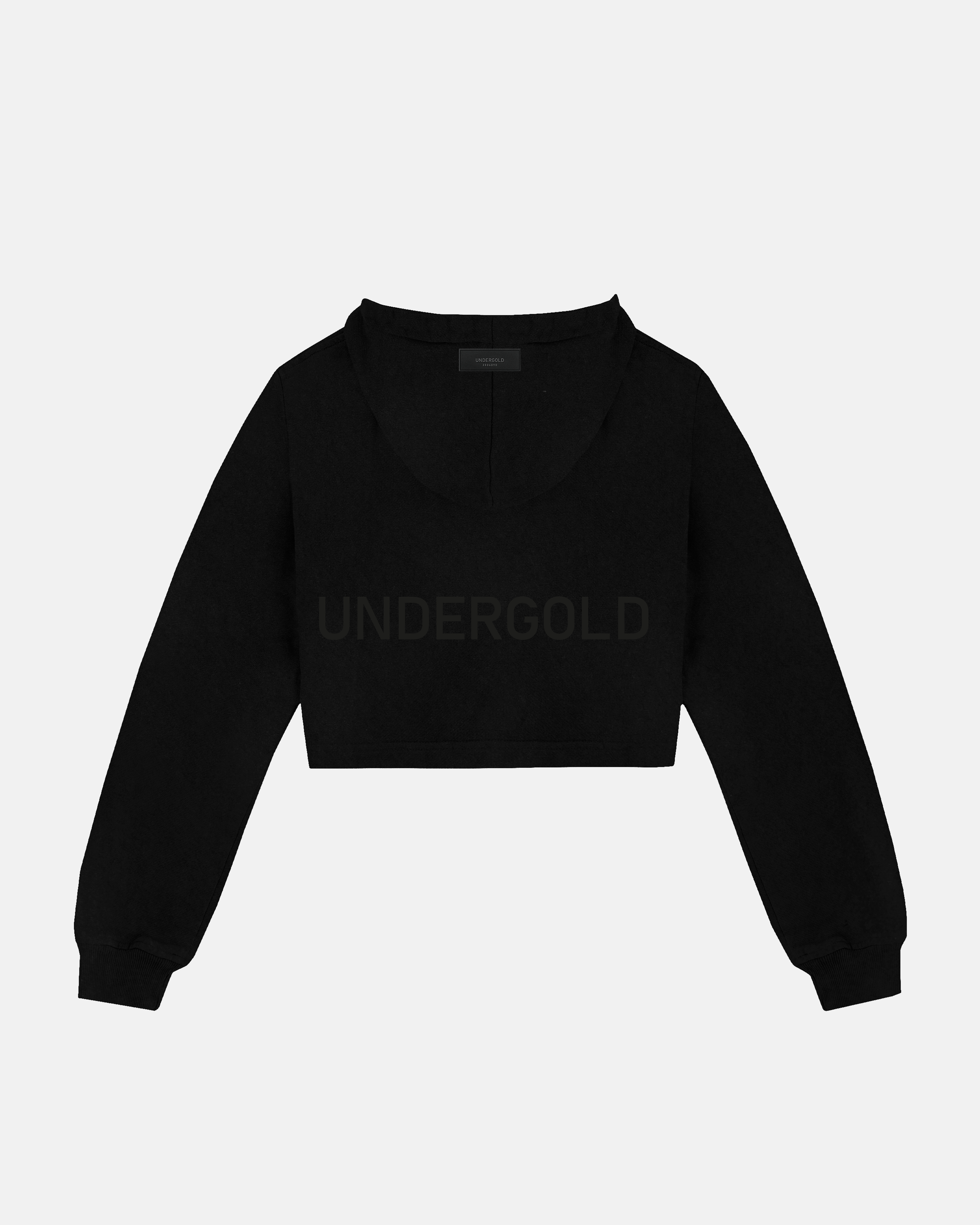 Basics Slim Fit Zip Up Cropped Hoodie Black