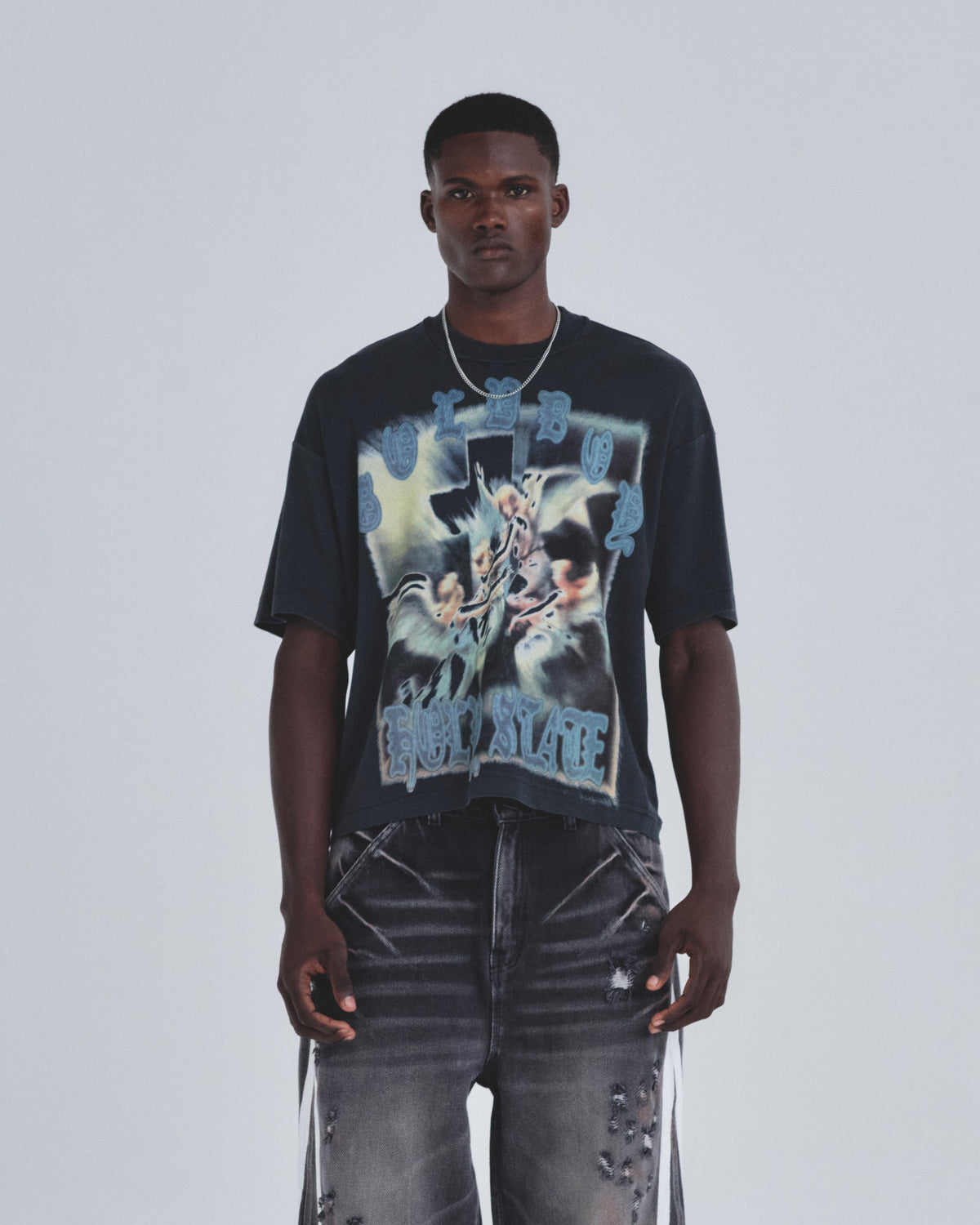 Holy State Divinity Boxy Fit Tshirt Vintage Black