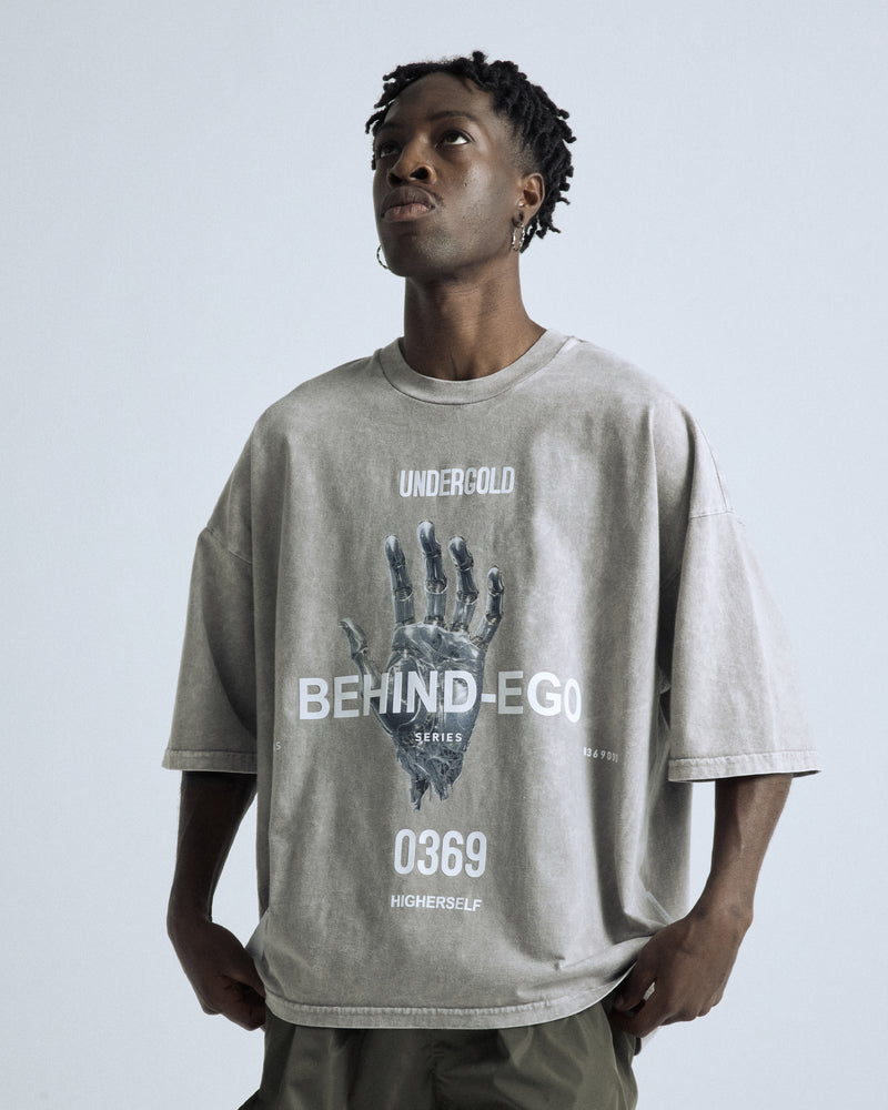 Transfiguration Hand Boxy Tshirt Washed Gray