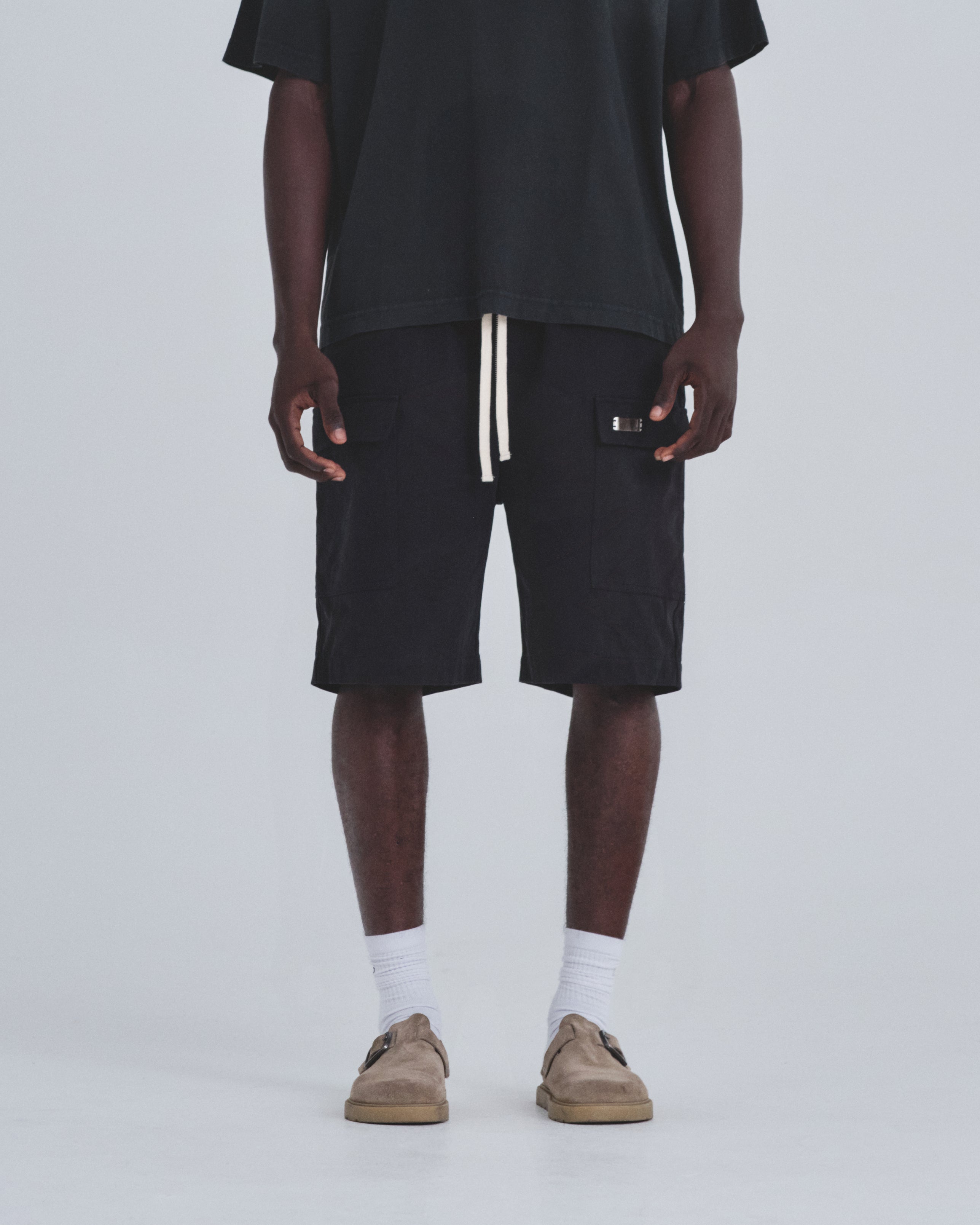 Basics Utility Zippered Shorts Black