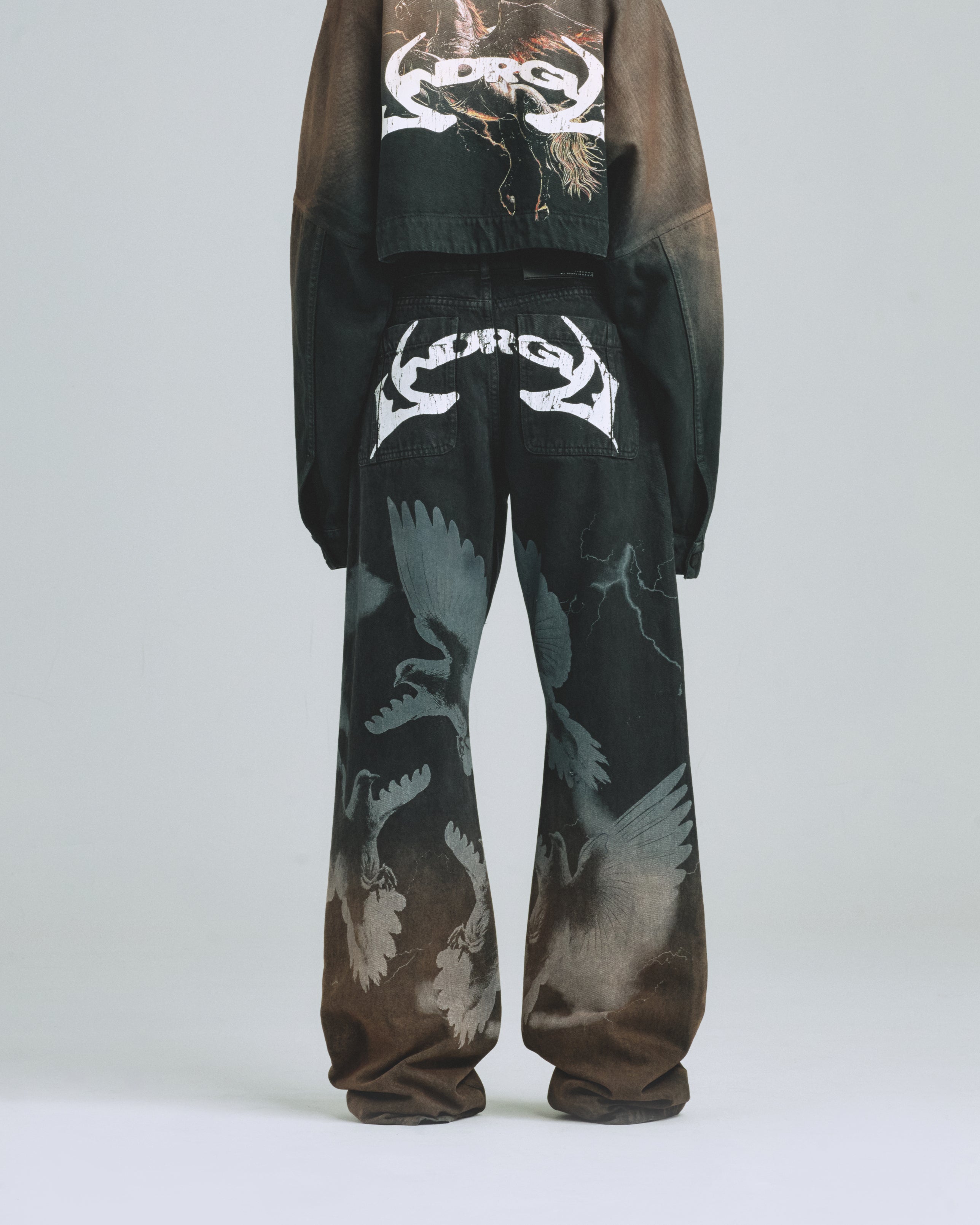 W Thunder Rider Pigeons Wide Jeans Rusty Black