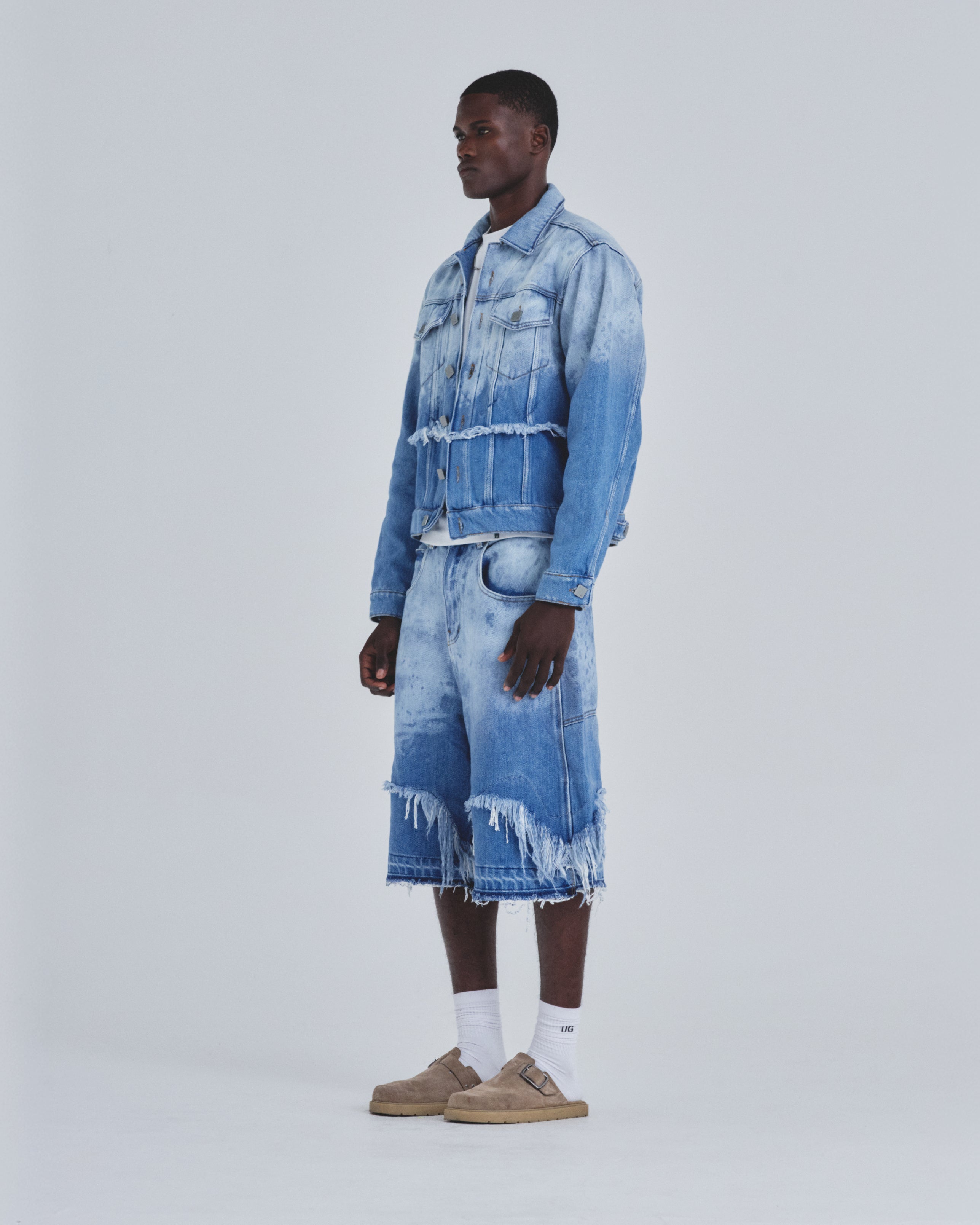 Holy State UNDRGLD Double Destroyed Jorts Blue