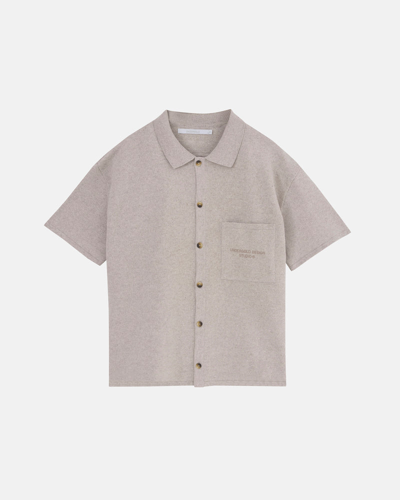 Basics Undergold Design Studio Knit Short Sleeve Shirt Seed Gray