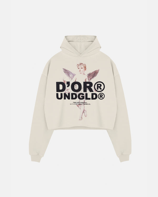 Beyond Cherub D'or Cropped Hoodie Cream